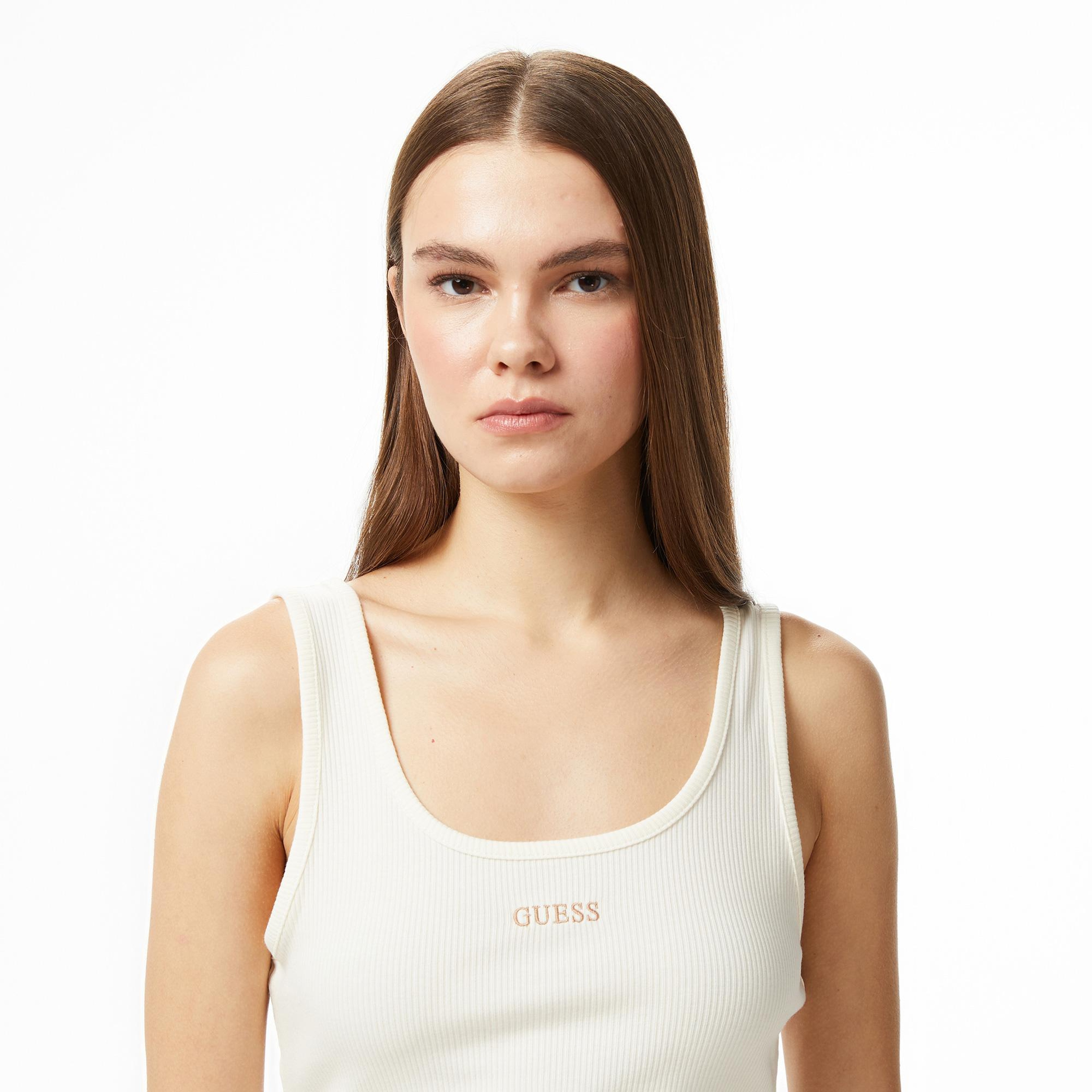 Guess Circe Aktif Modal Karışımlı Kadın Beyaz T-Shirt