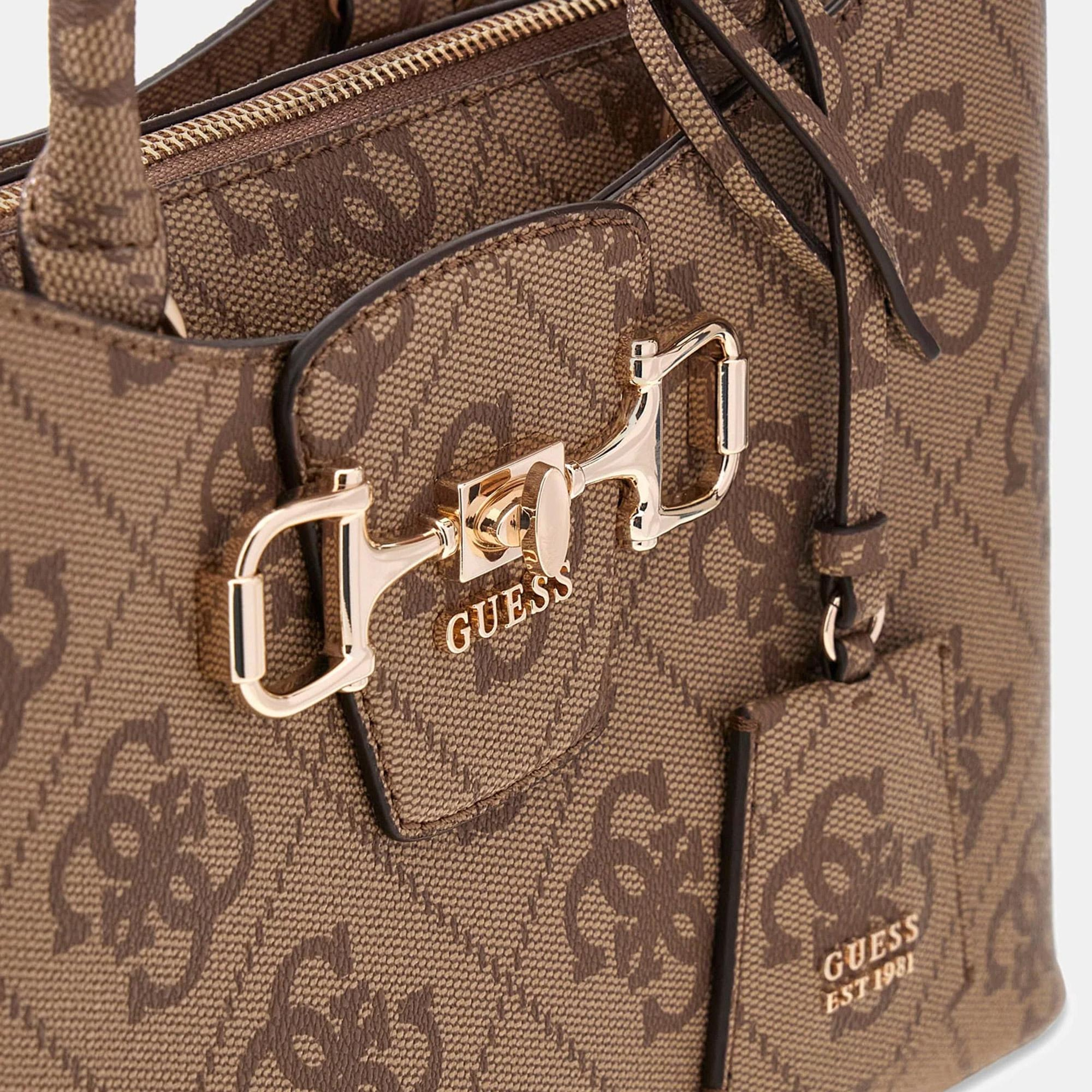 Guess Janie Logo Kadın Kahverengi El Çantası