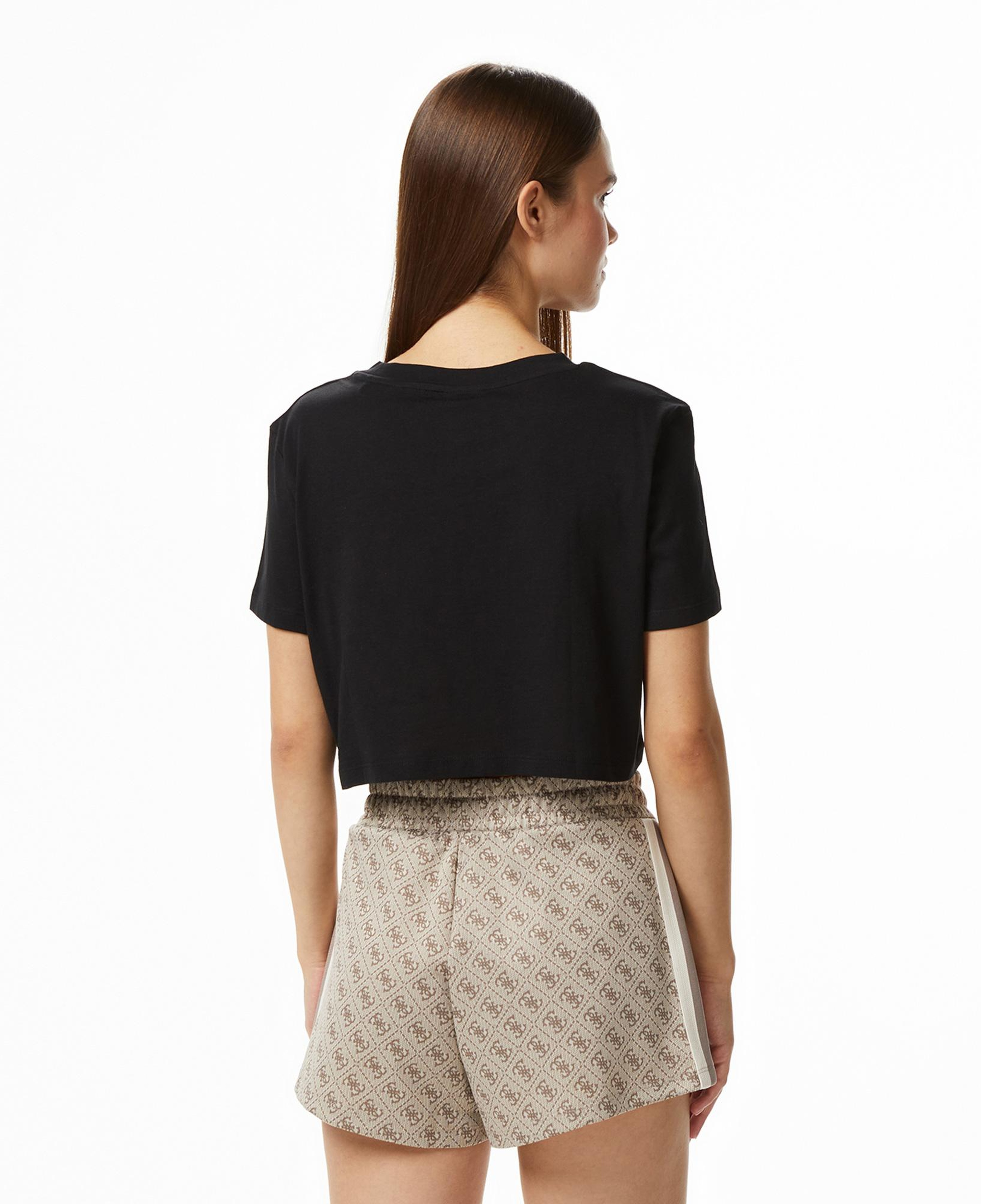 Guess Selene Aktif Boxy Fit Kadın Siyah T-Shirt