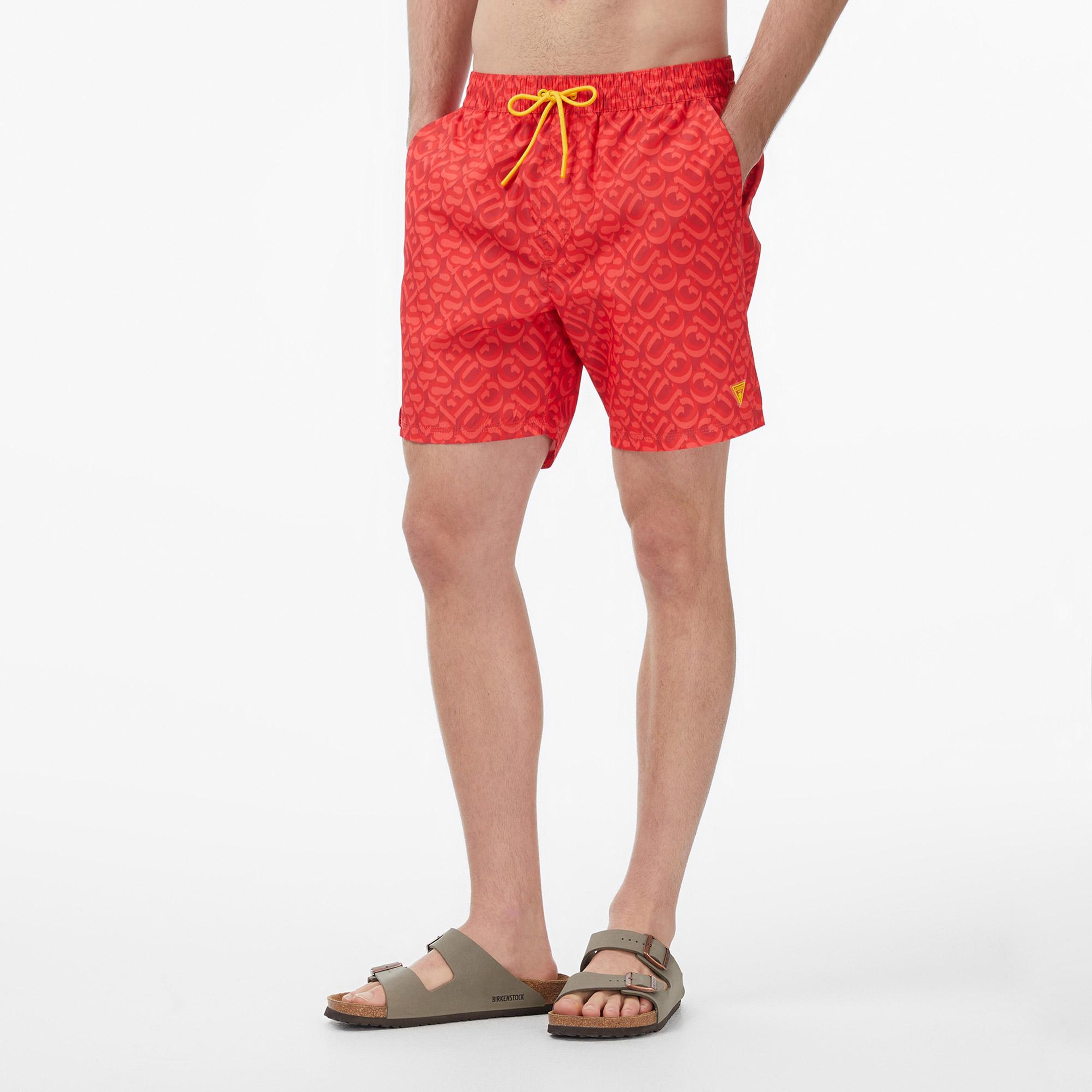 Guess Dull Erkek Kırmızı Deniz Şortu