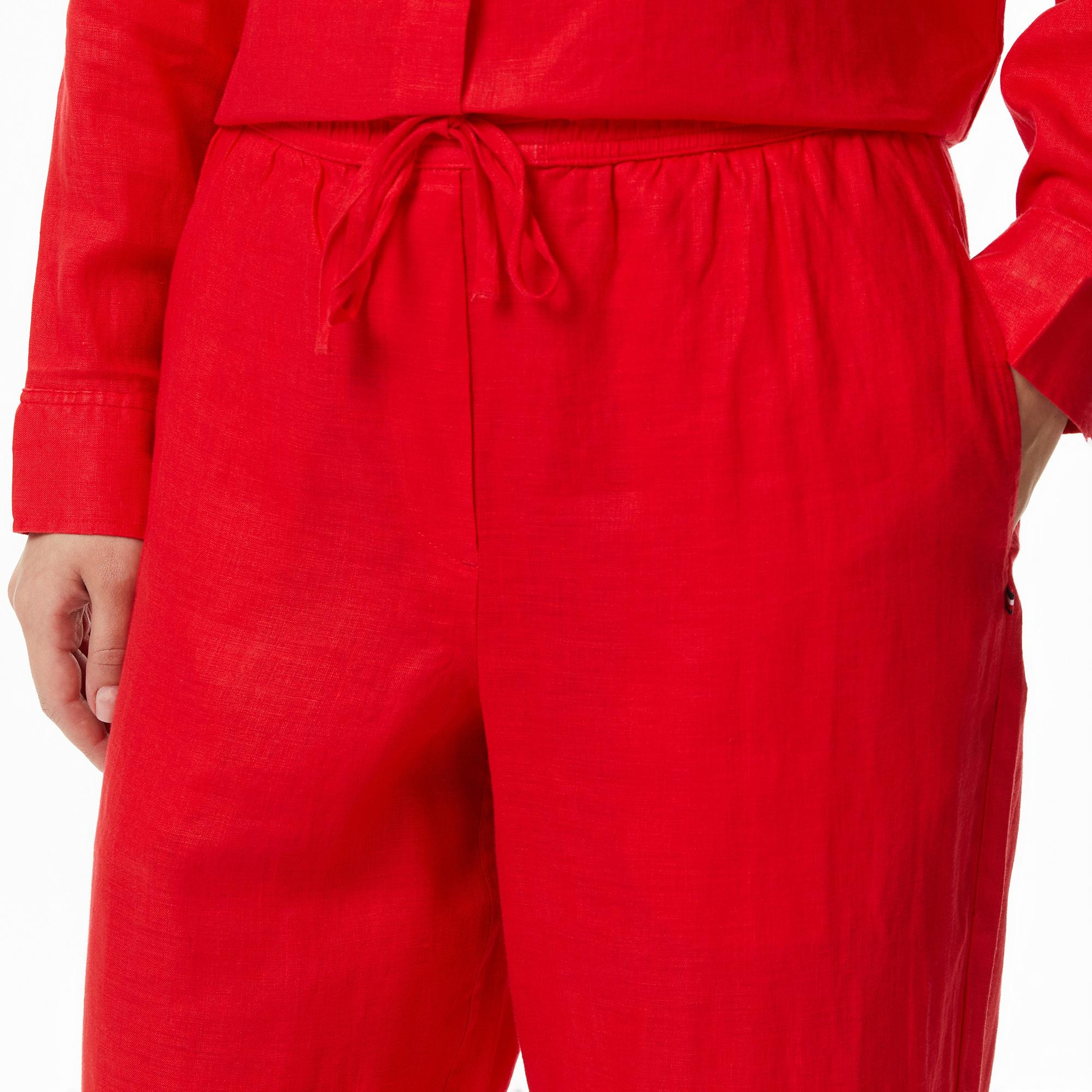 Tommy Hilfiger Essential Linen Kadın Turuncu Pantolon