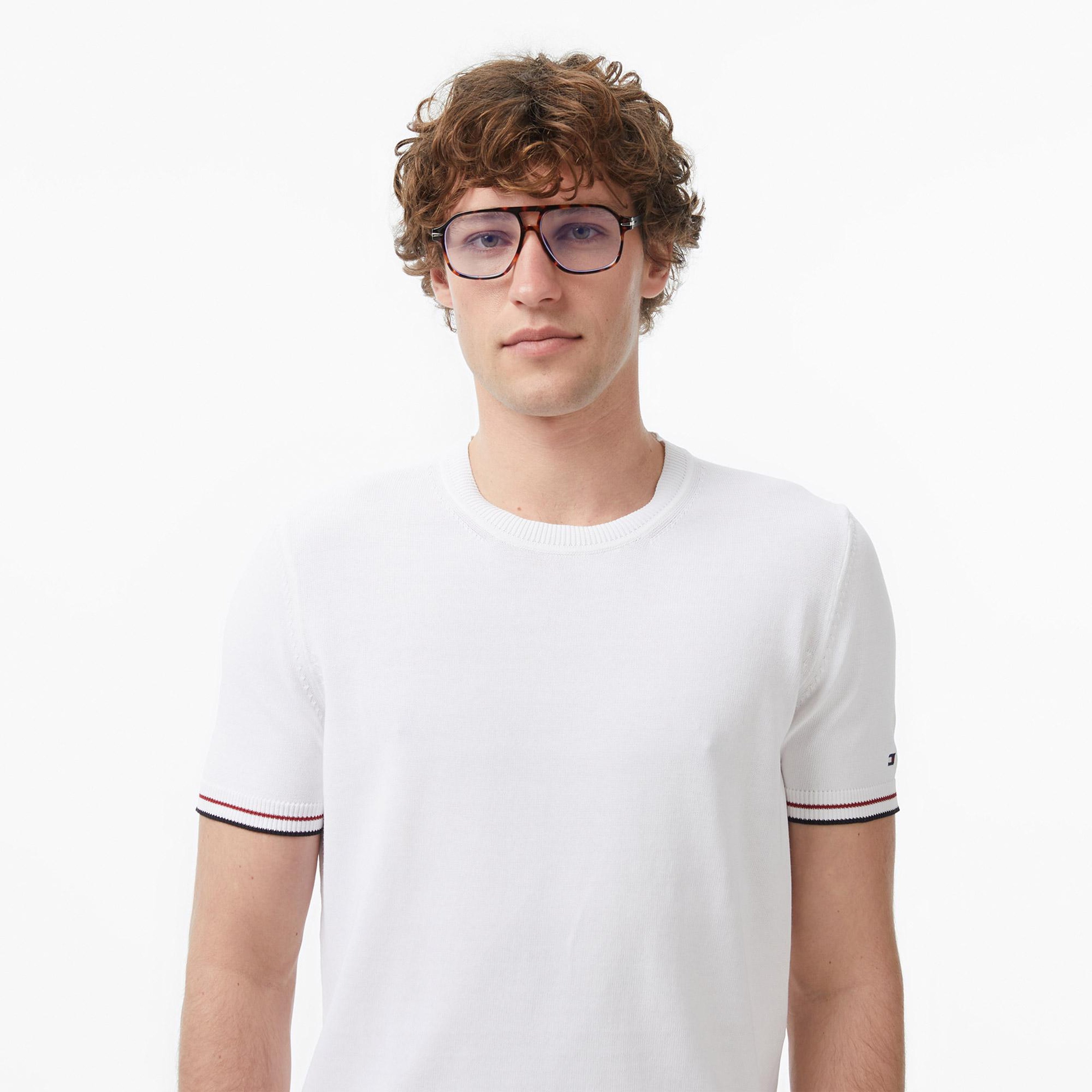 Tommy Hilfiger Dressed Casual Erkek Beyaz T-Shirt