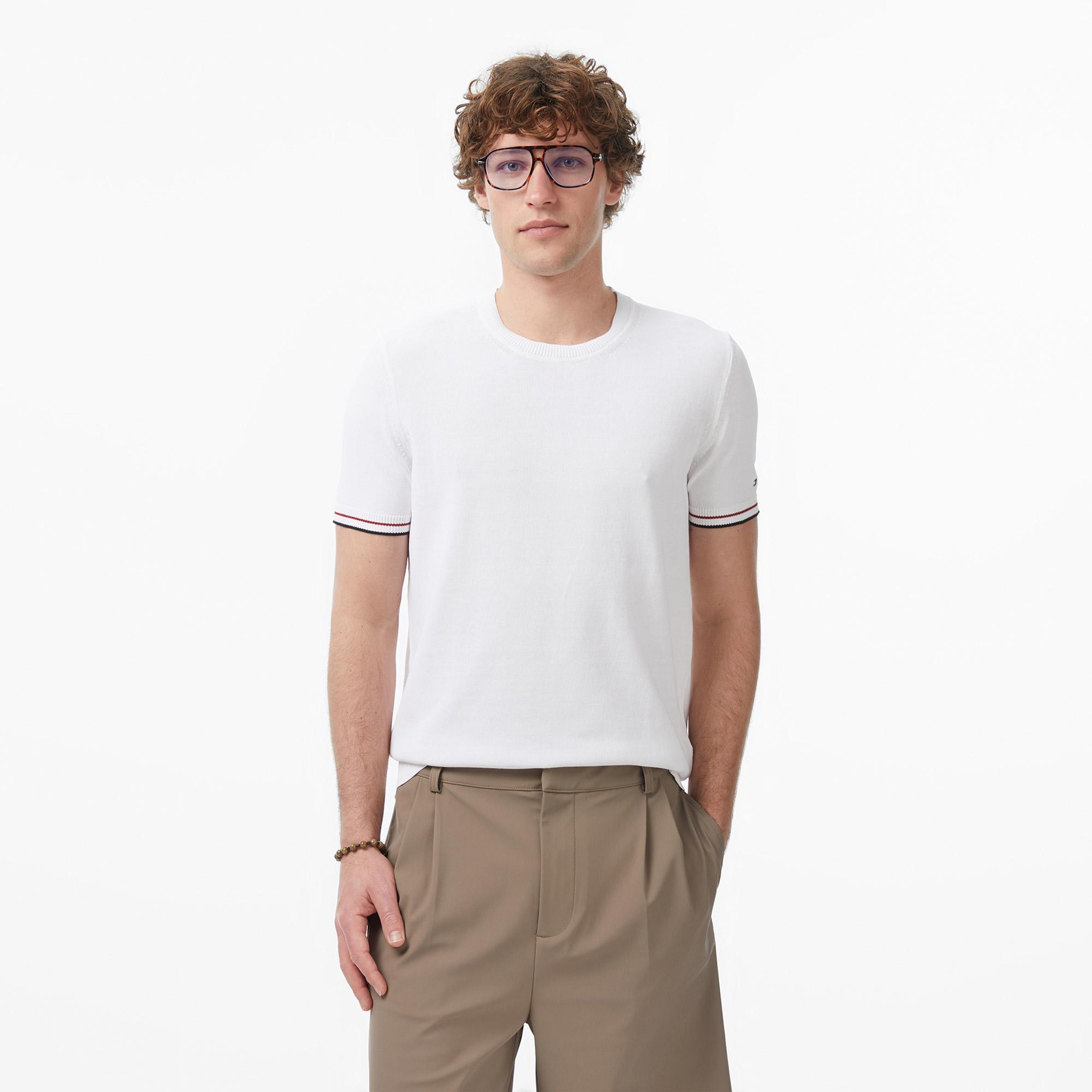Tommy Hilfiger Dressed Casual Erkek Beyaz T-Shirt