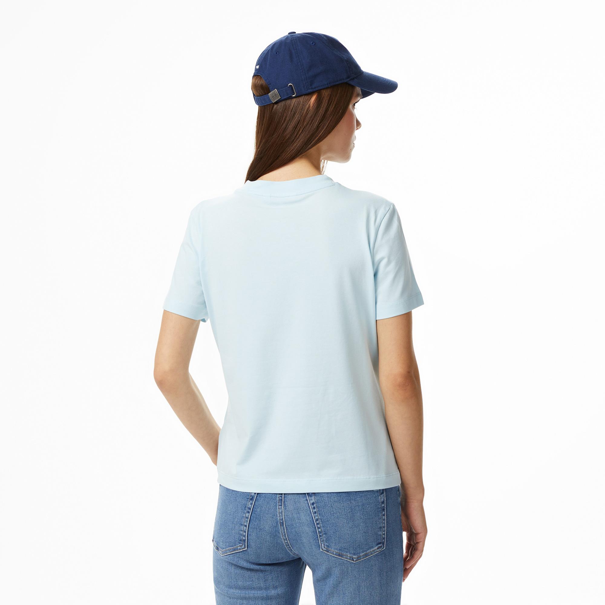 Tommy Hilfiger Script Kadın Mavi T-Shirt