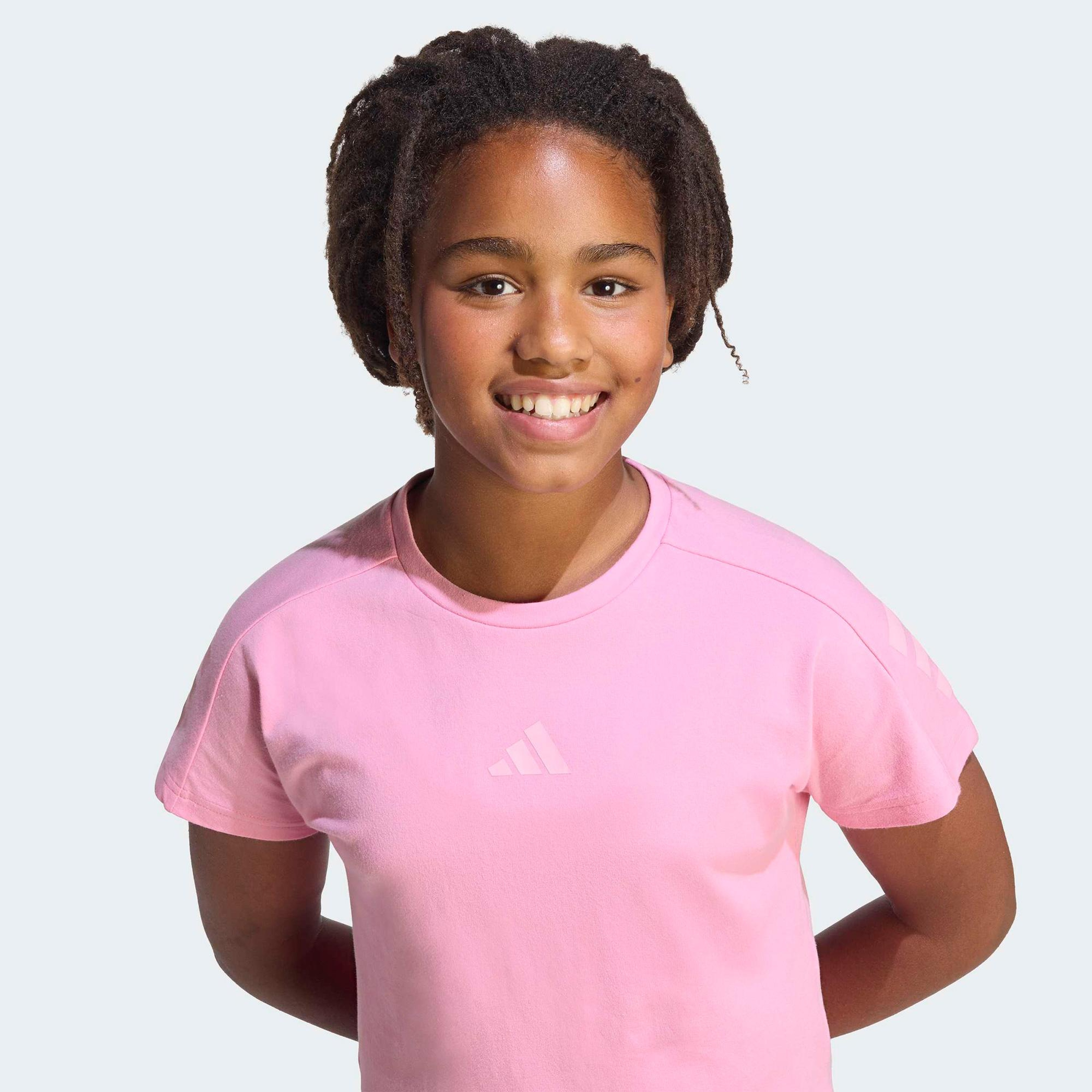 adidas Future Icons 3-Stripes Çocuk Pembe T-Shirt