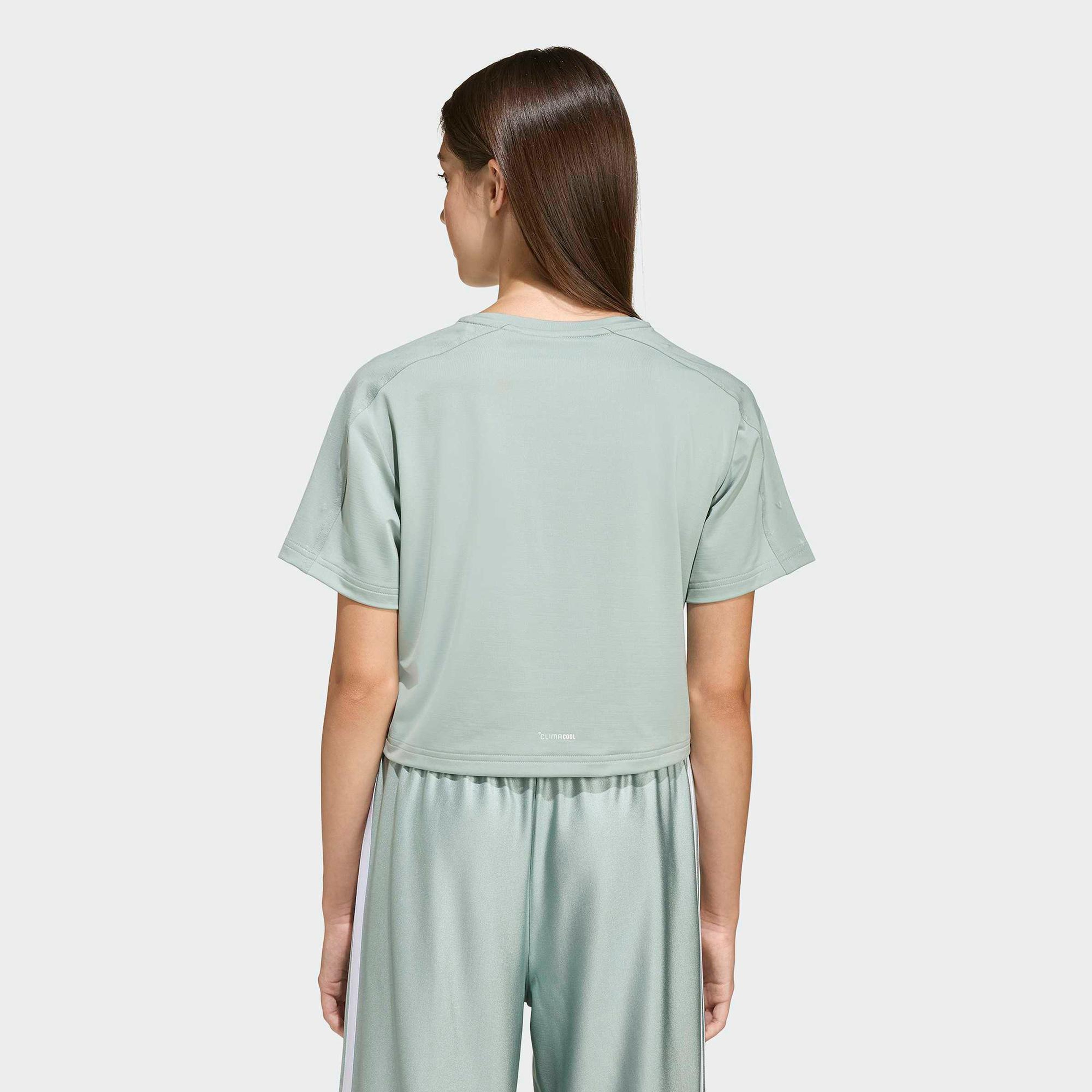 adidas Train Essentials Seasonal Çocuk Yeşil Crop T-Shirt