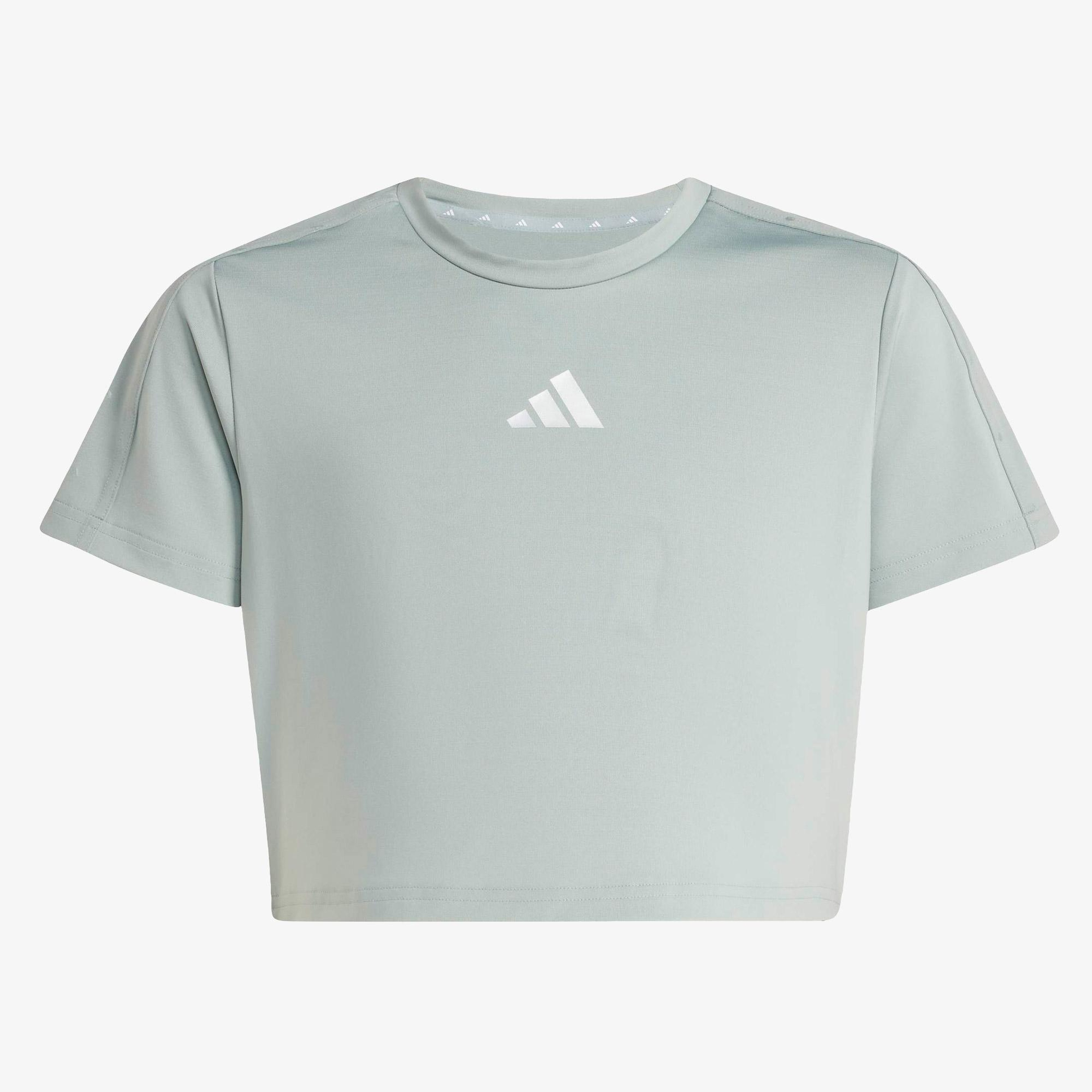 adidas Train Essentials Seasonal Çocuk Yeşil Crop T-Shirt