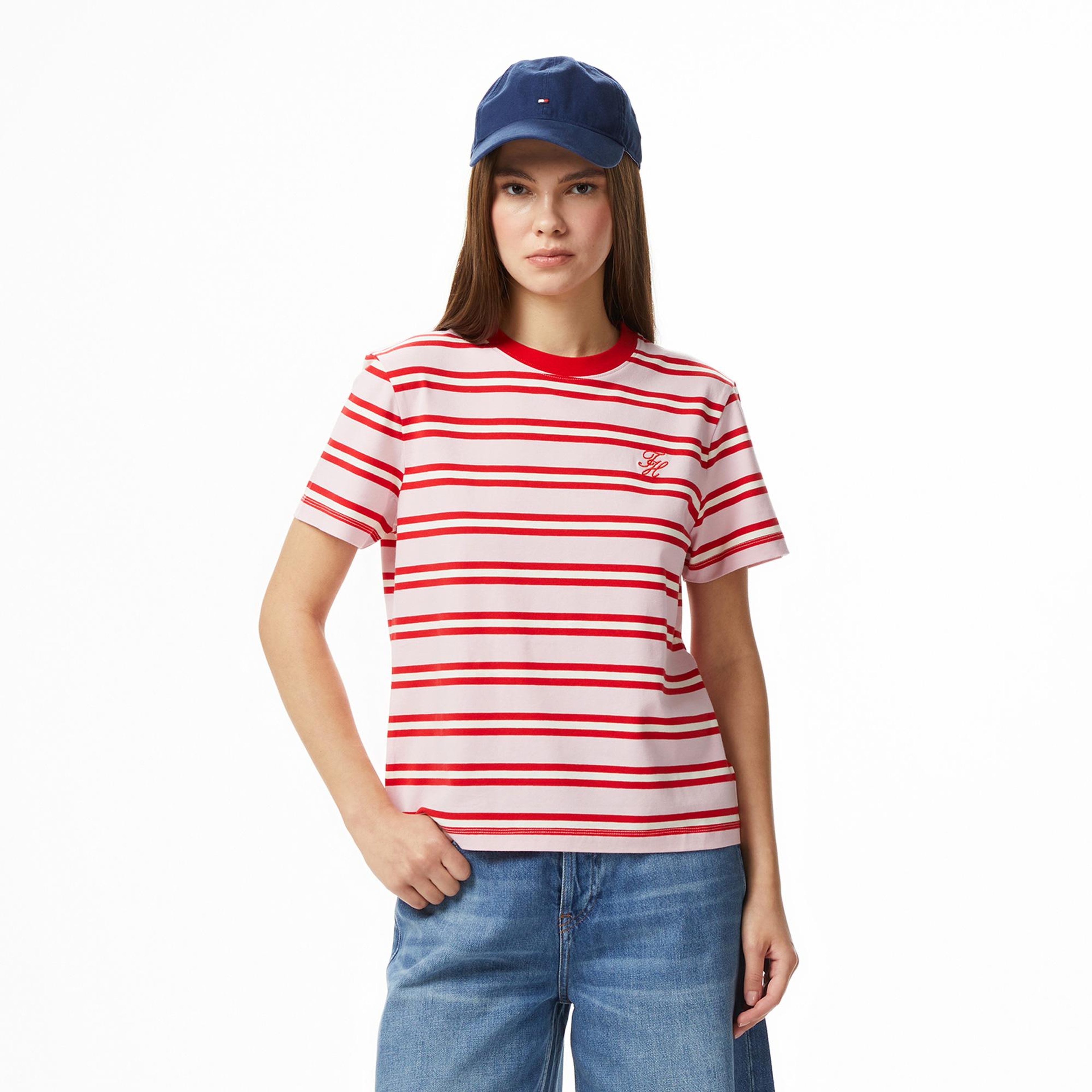 Tommy Hilfiger Script Kadın Pembe T-Shirt
