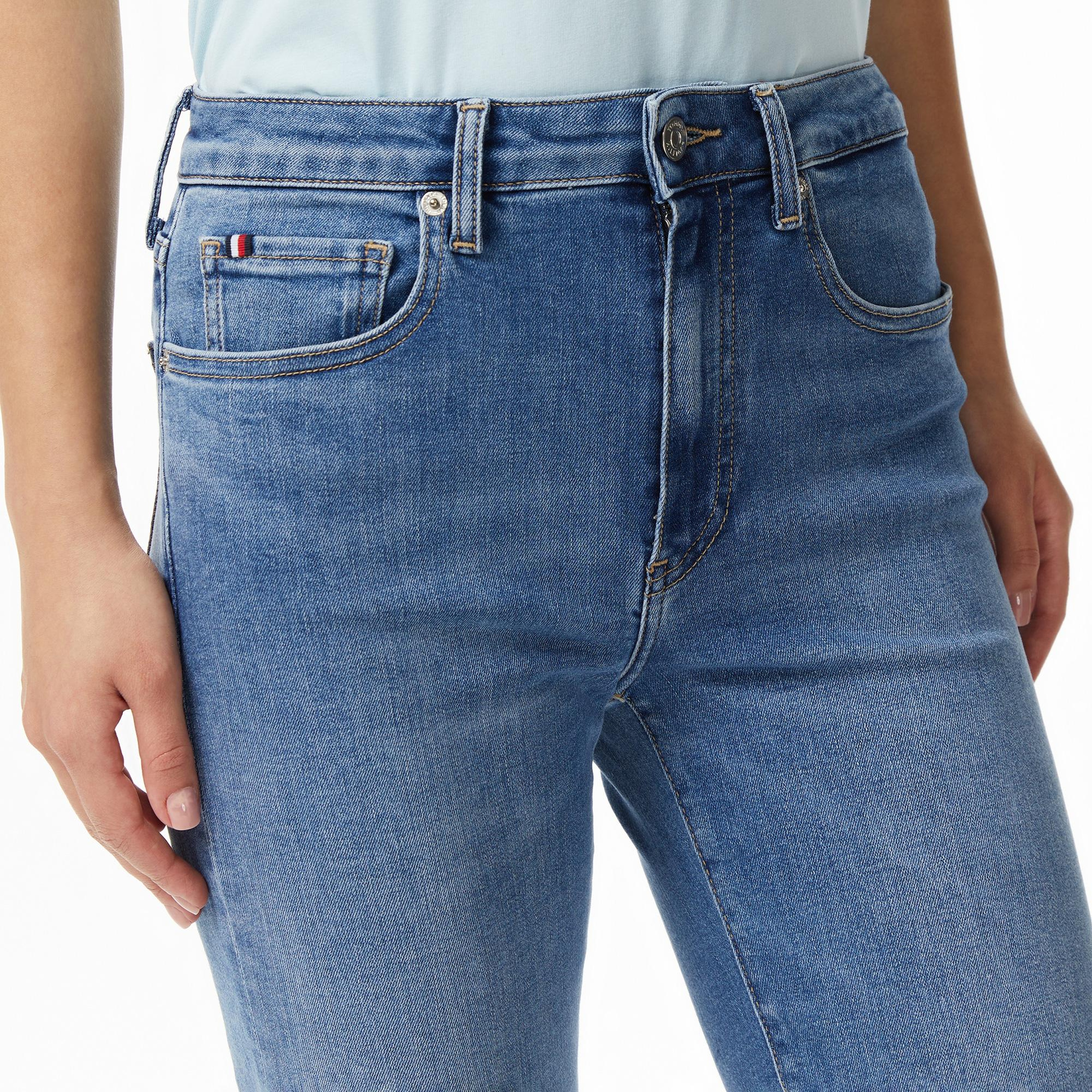 Tommy Hilfiger Mid Blue Essentials Kadın Mavi Jean