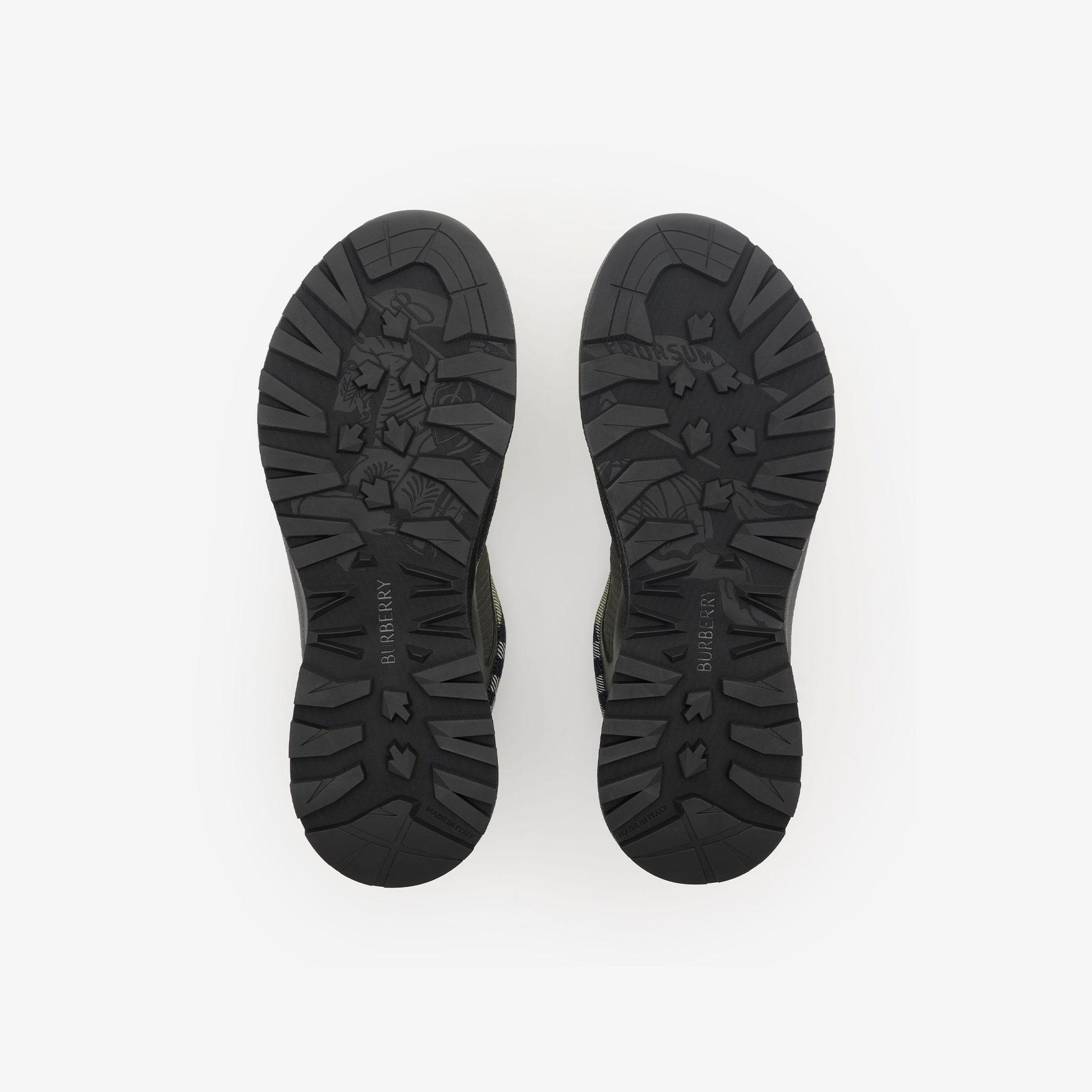 Burberry Check And Mesh Discover Erkek Haki Sneaker