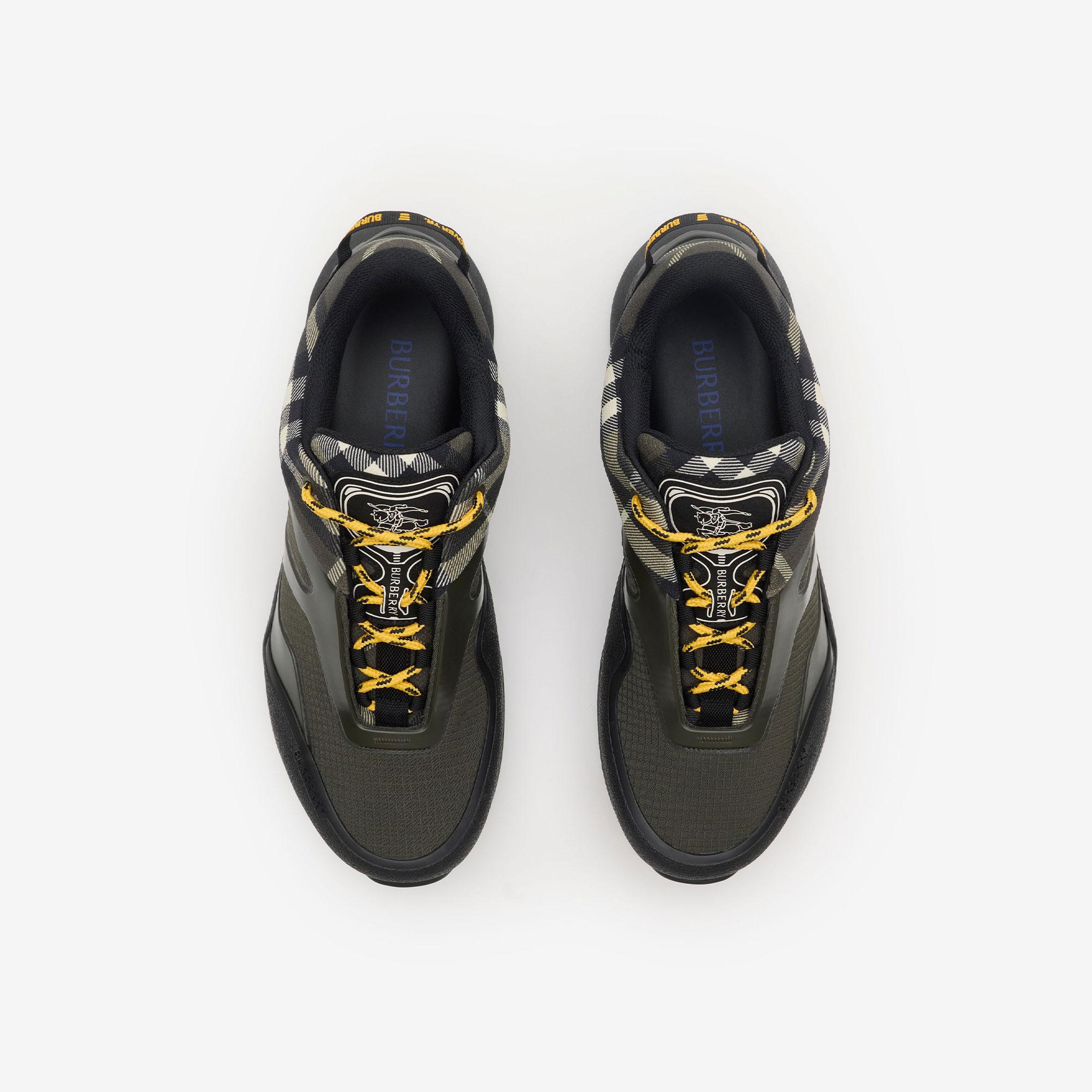 Burberry Check And Mesh Discover Erkek Haki Sneaker