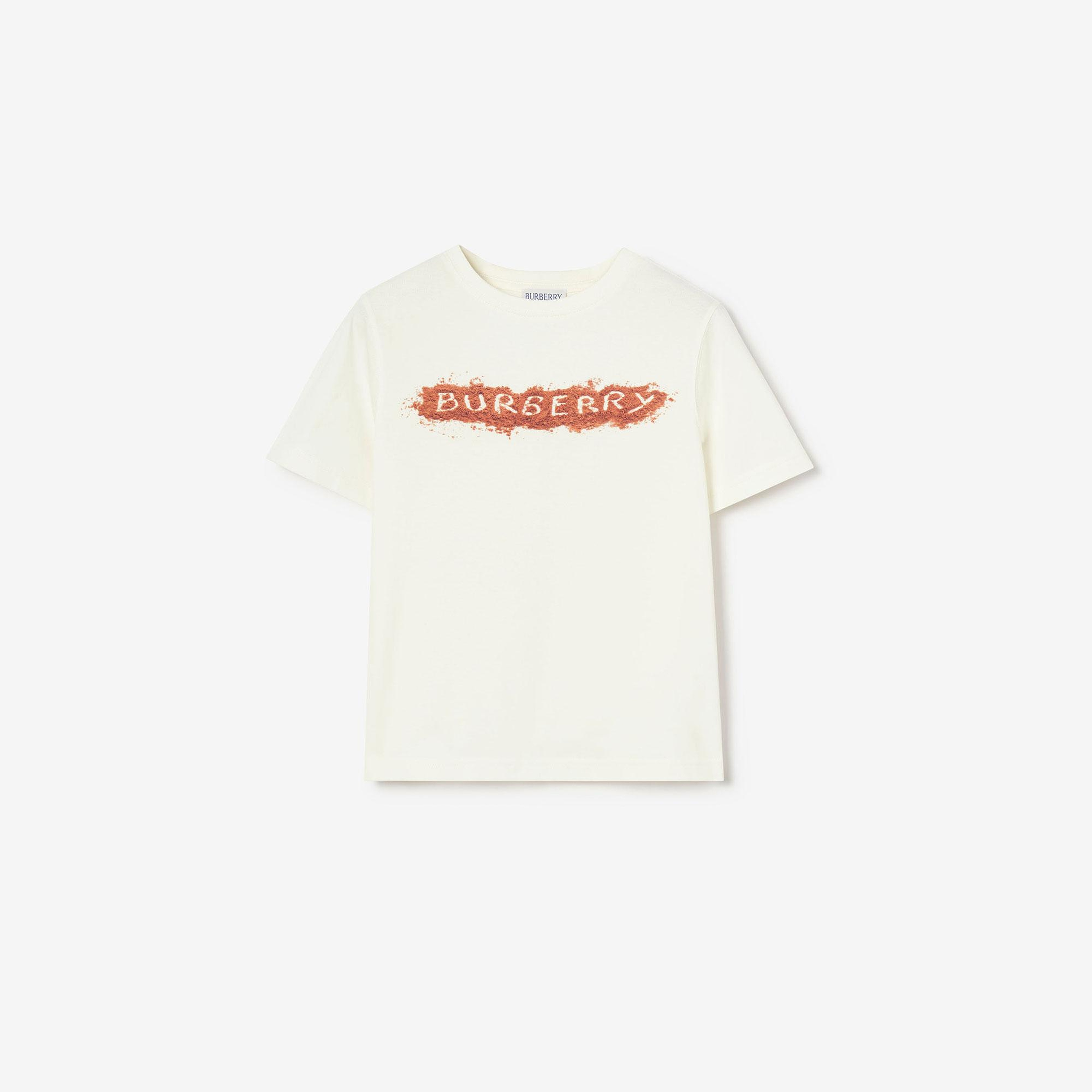 Burberry Sandy Logo Cotton Çocuk Beyaz T-Shirt