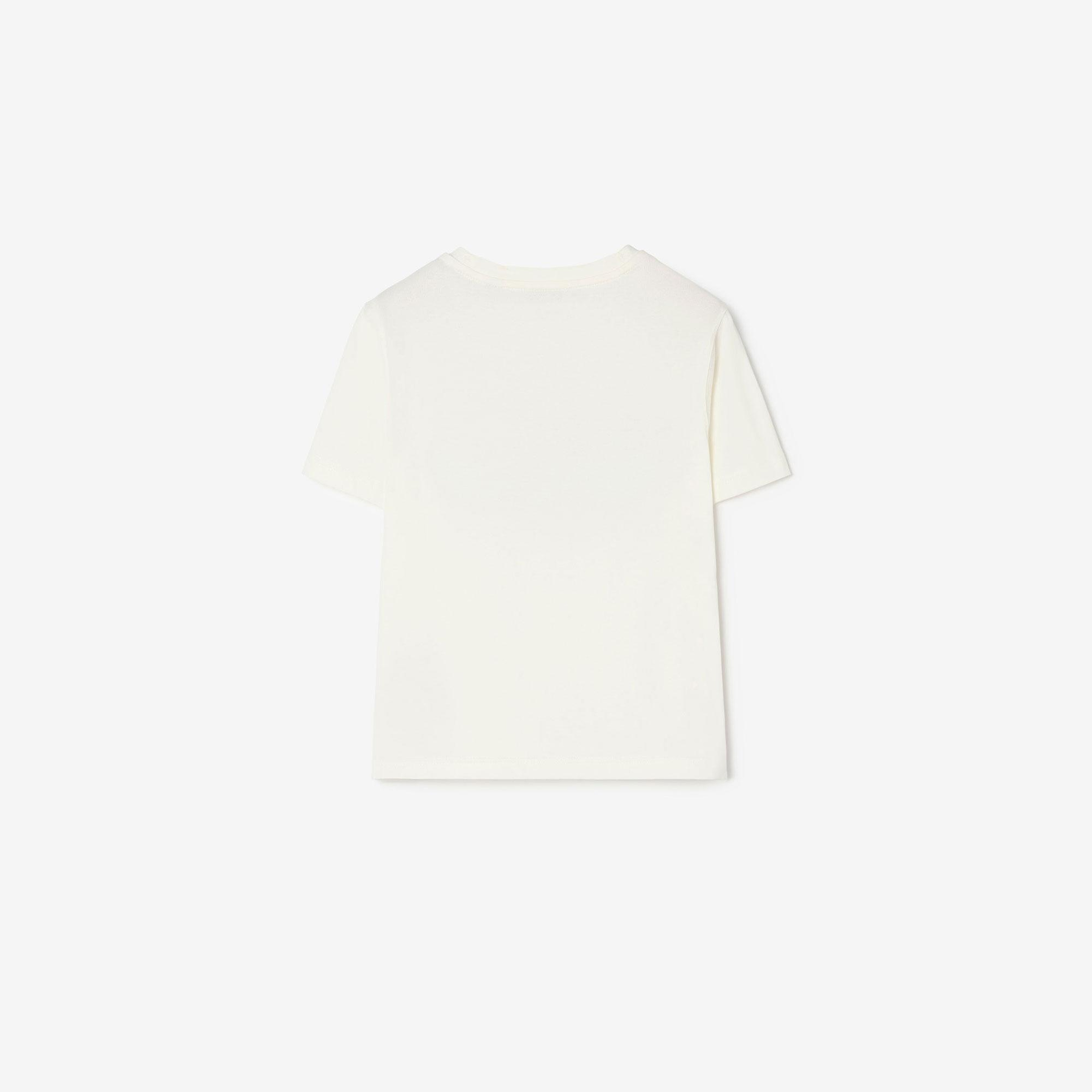 Burberry Knight Stamp Cotton Çocuk Beyaz T-Shirt