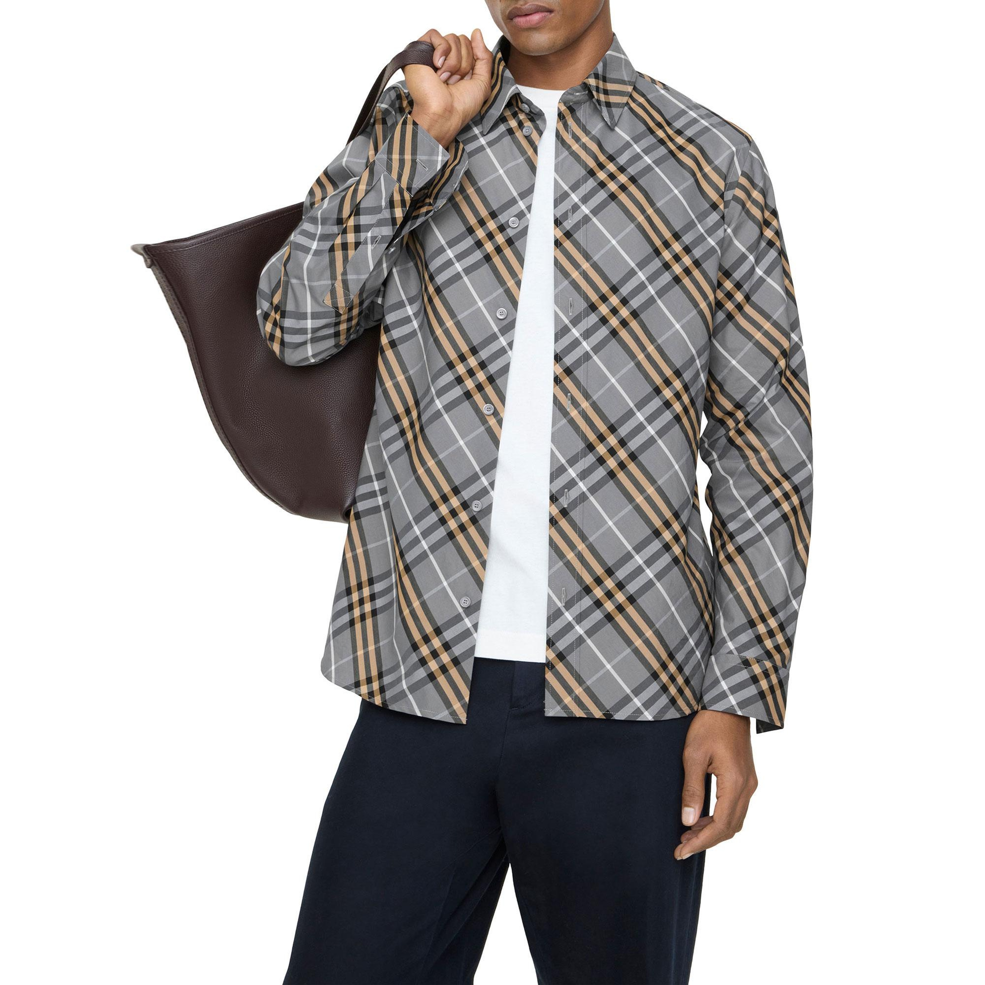 Burberry Erkek Mavi Gömlek