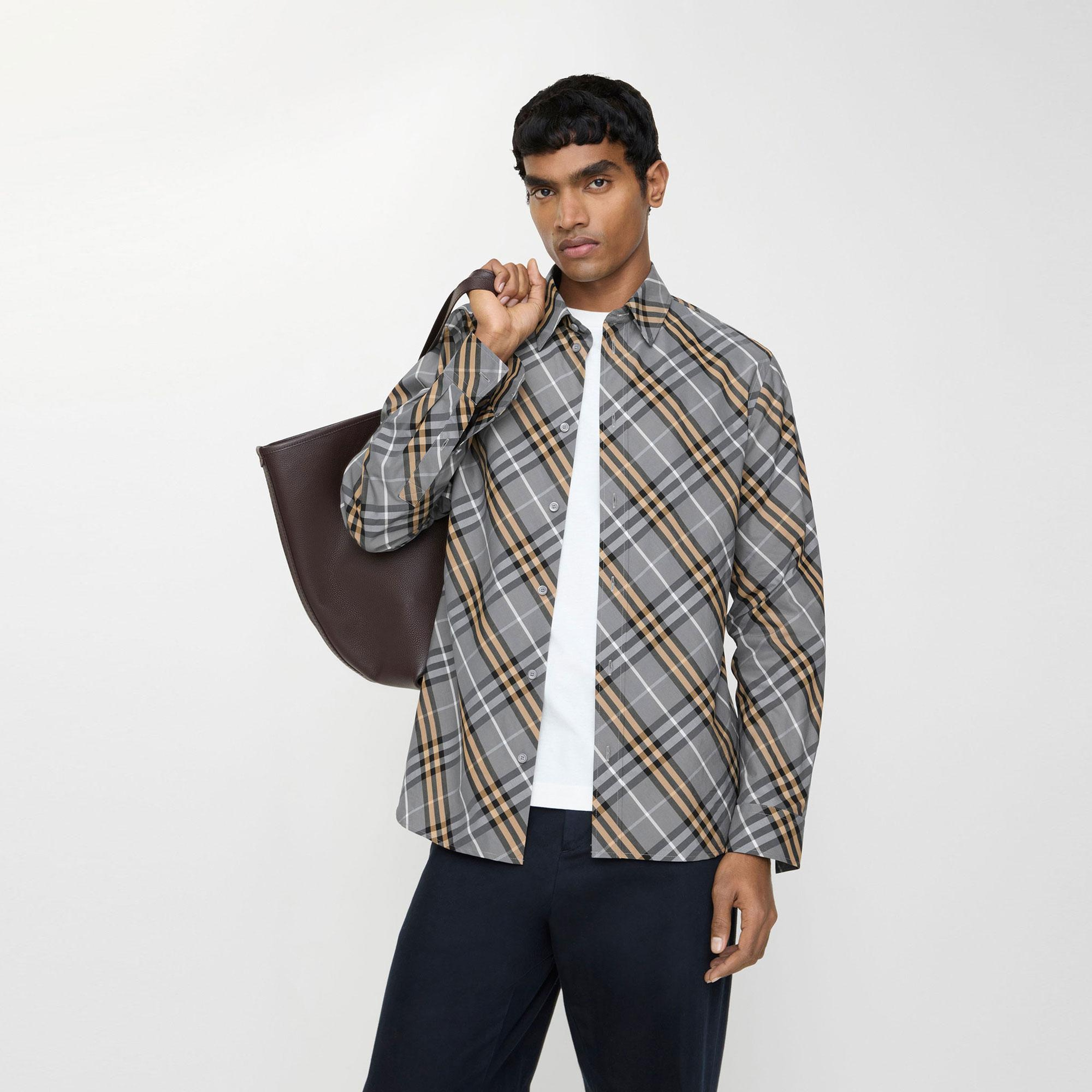 Burberry Erkek Mavi Gömlek