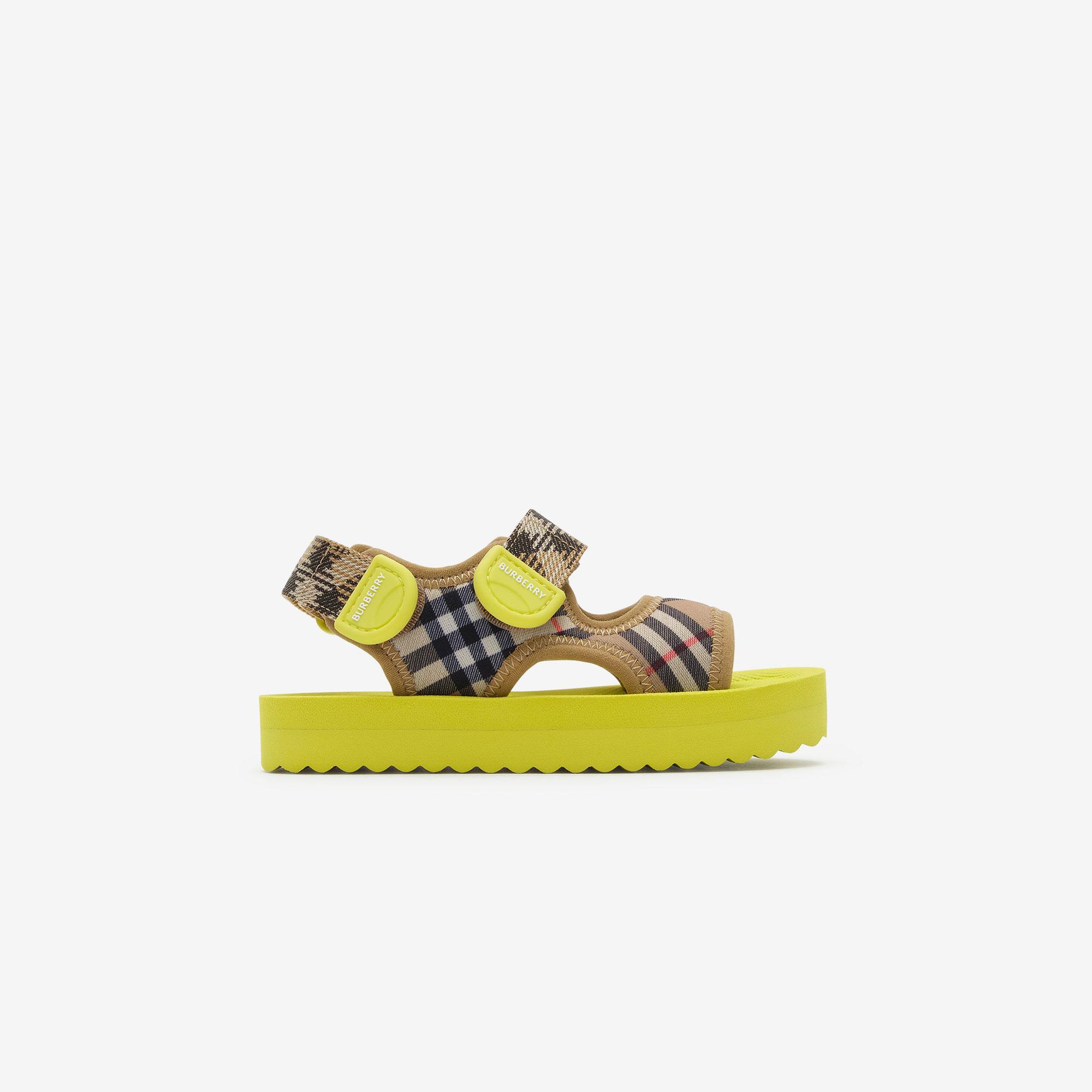 Burberry Check Çocuk Yeşil Sandalet