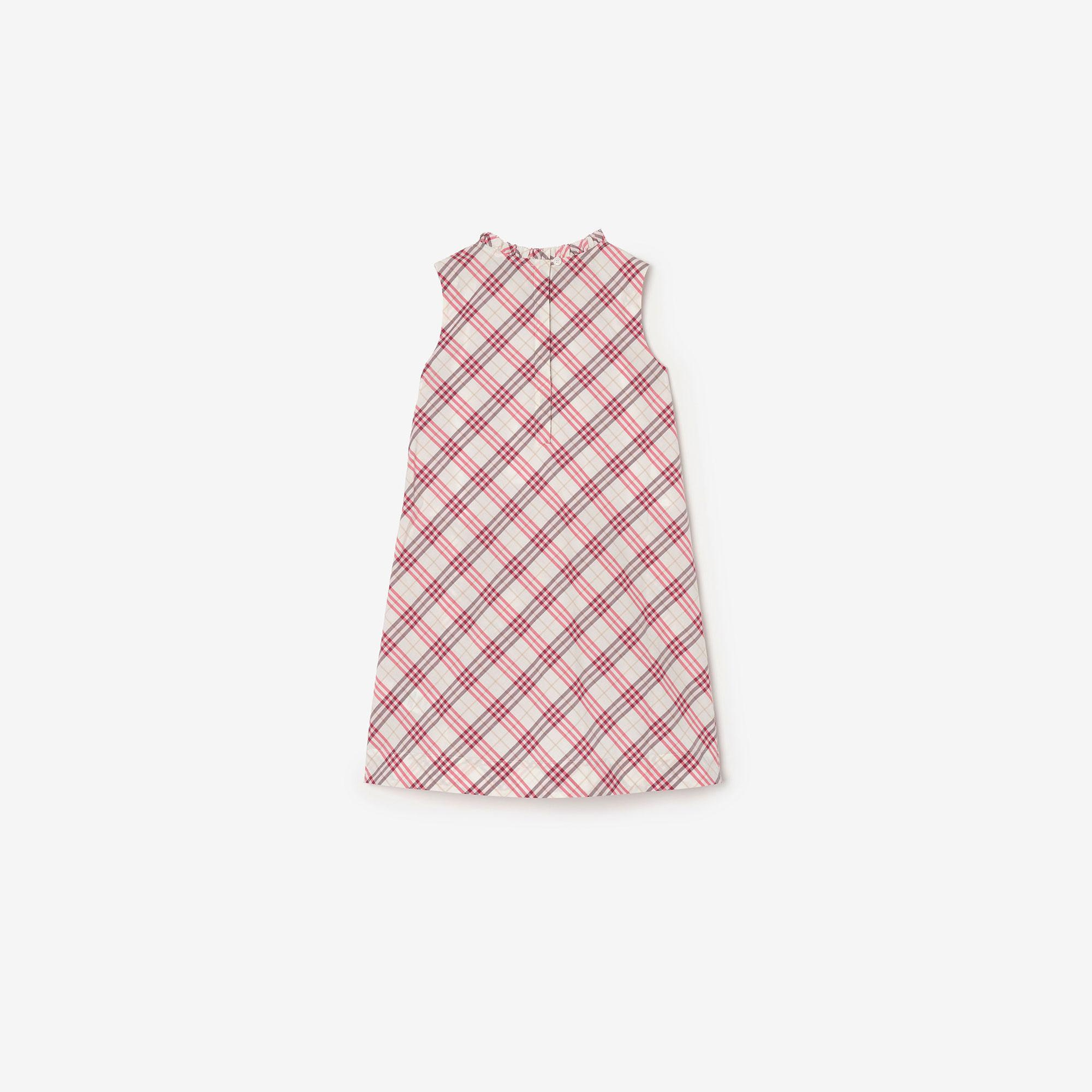 Burberry Check Cotton Çocuk Mor Elbise