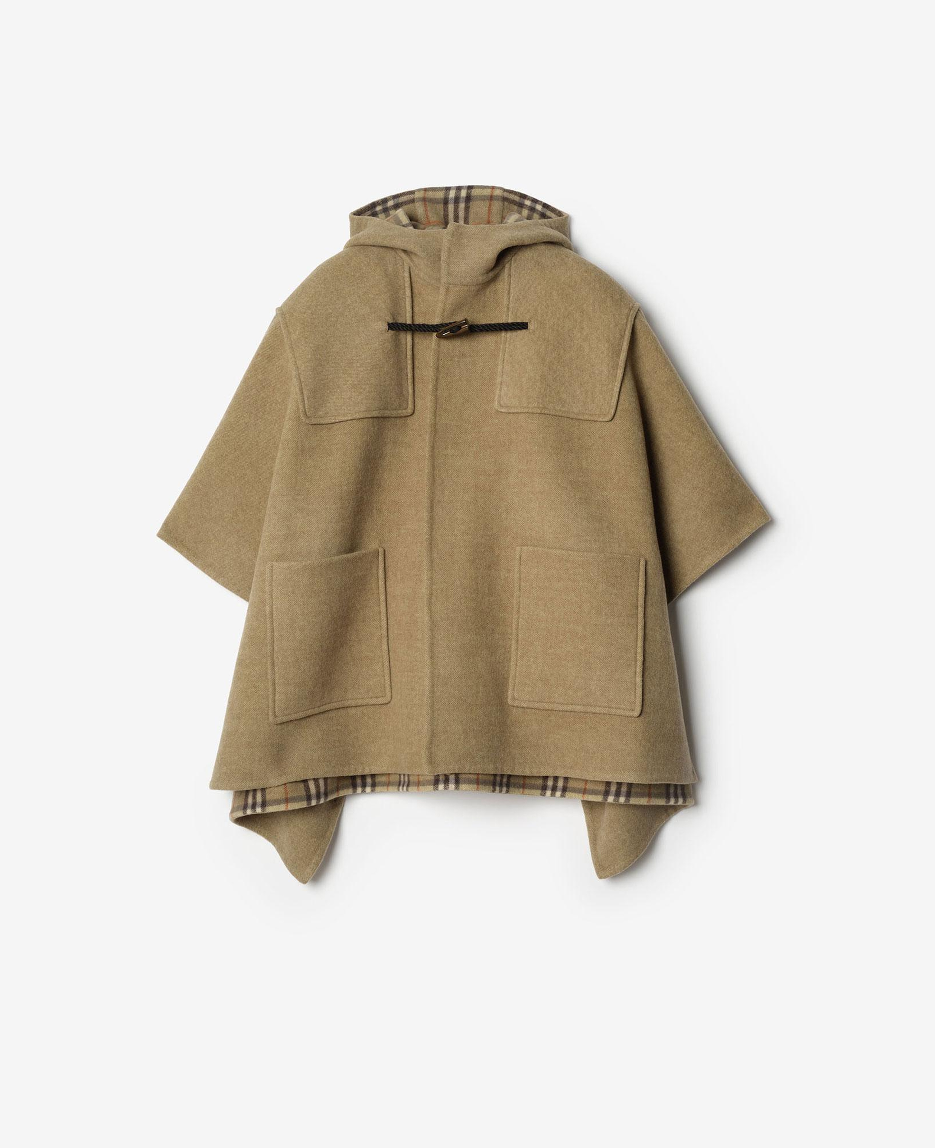 Burberry Wool Duffle Cape Kadın Haki Panço