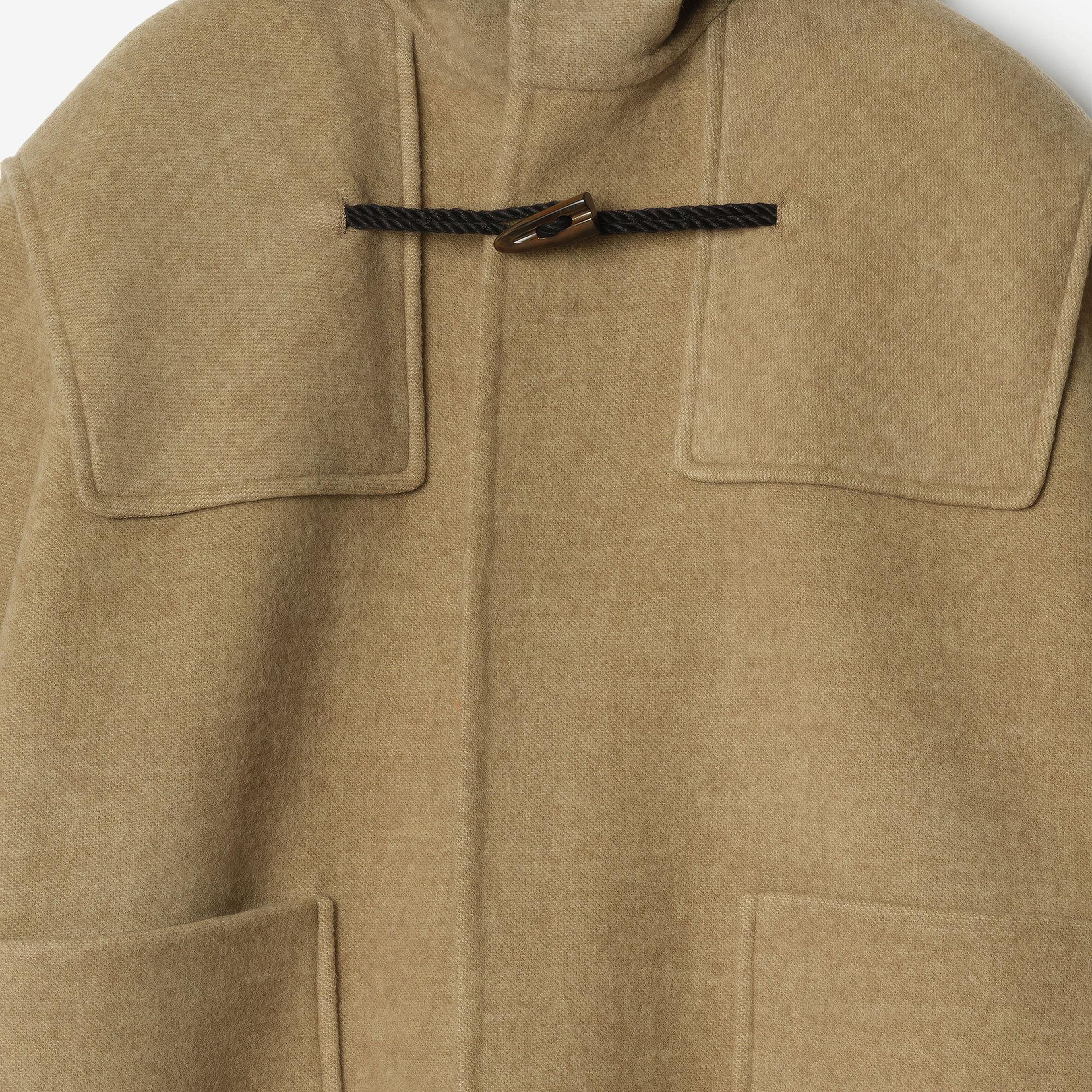 Burberry Wool Duffle Cape Kadın Haki Panço