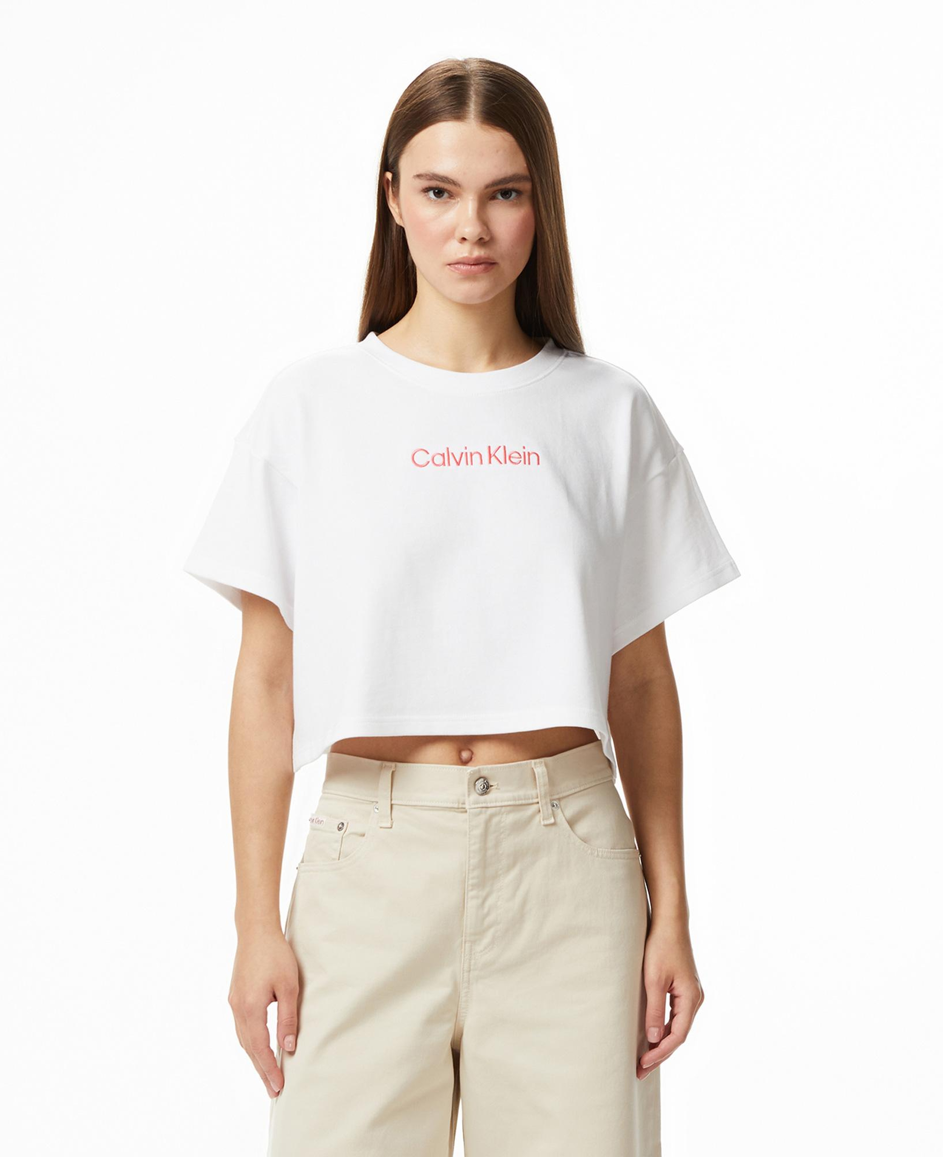 Calvin Klein Cropped  Kadın Beyaz T-Shirt