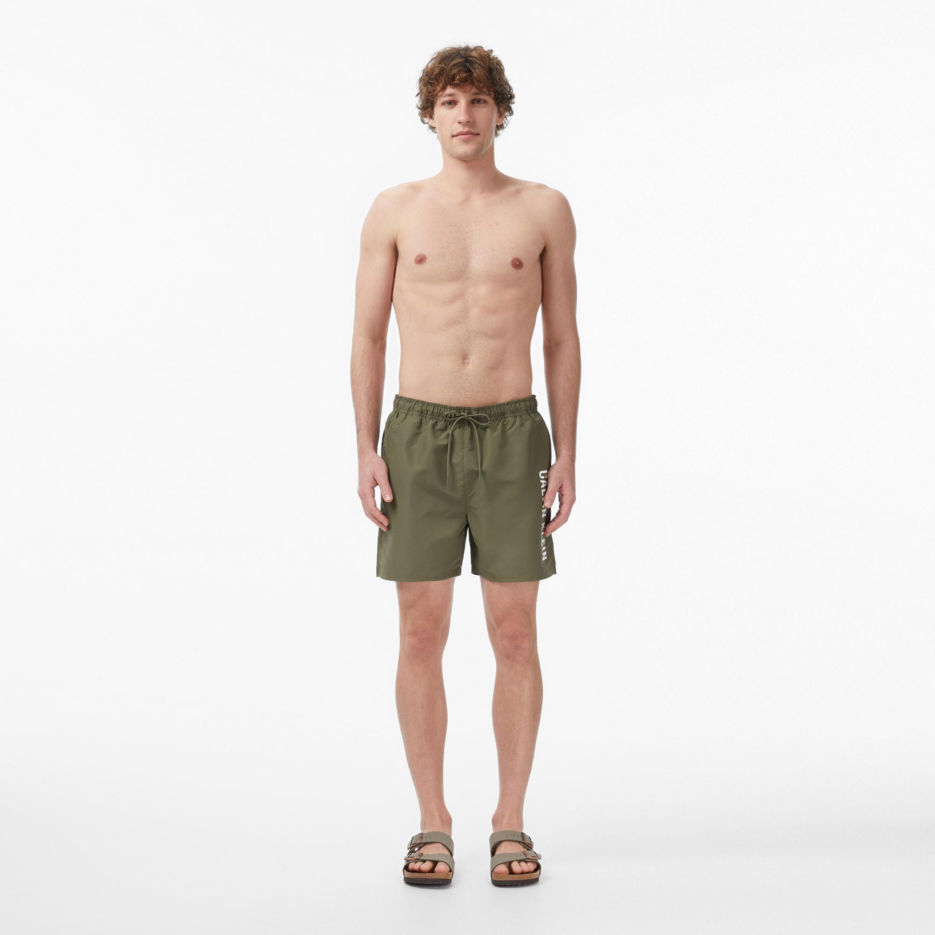 Calvin Klein Medium Drawstring Erkek Yeşil Deniz Şortu