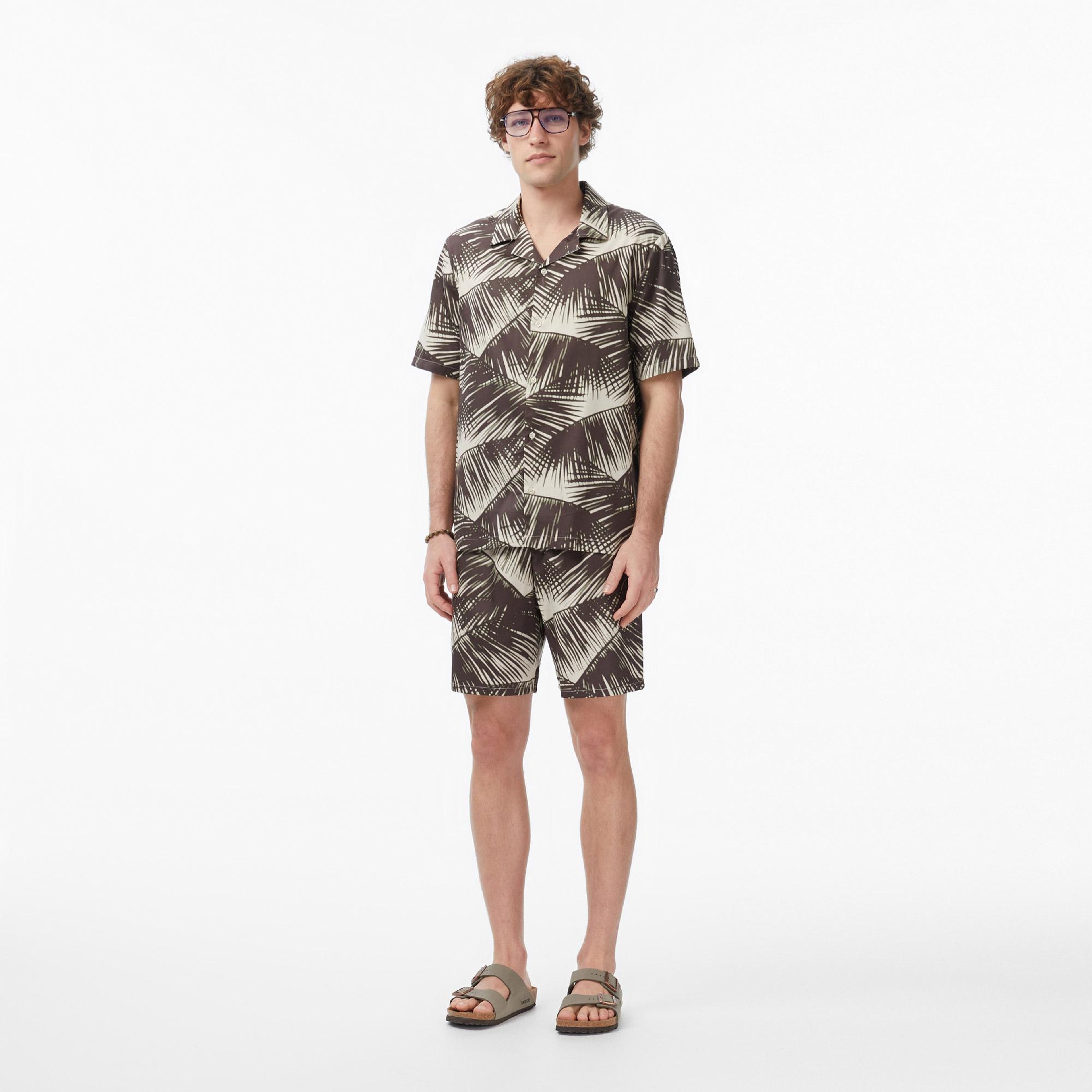 Calvin Klein Button Down Erkek Haki T-Shirt