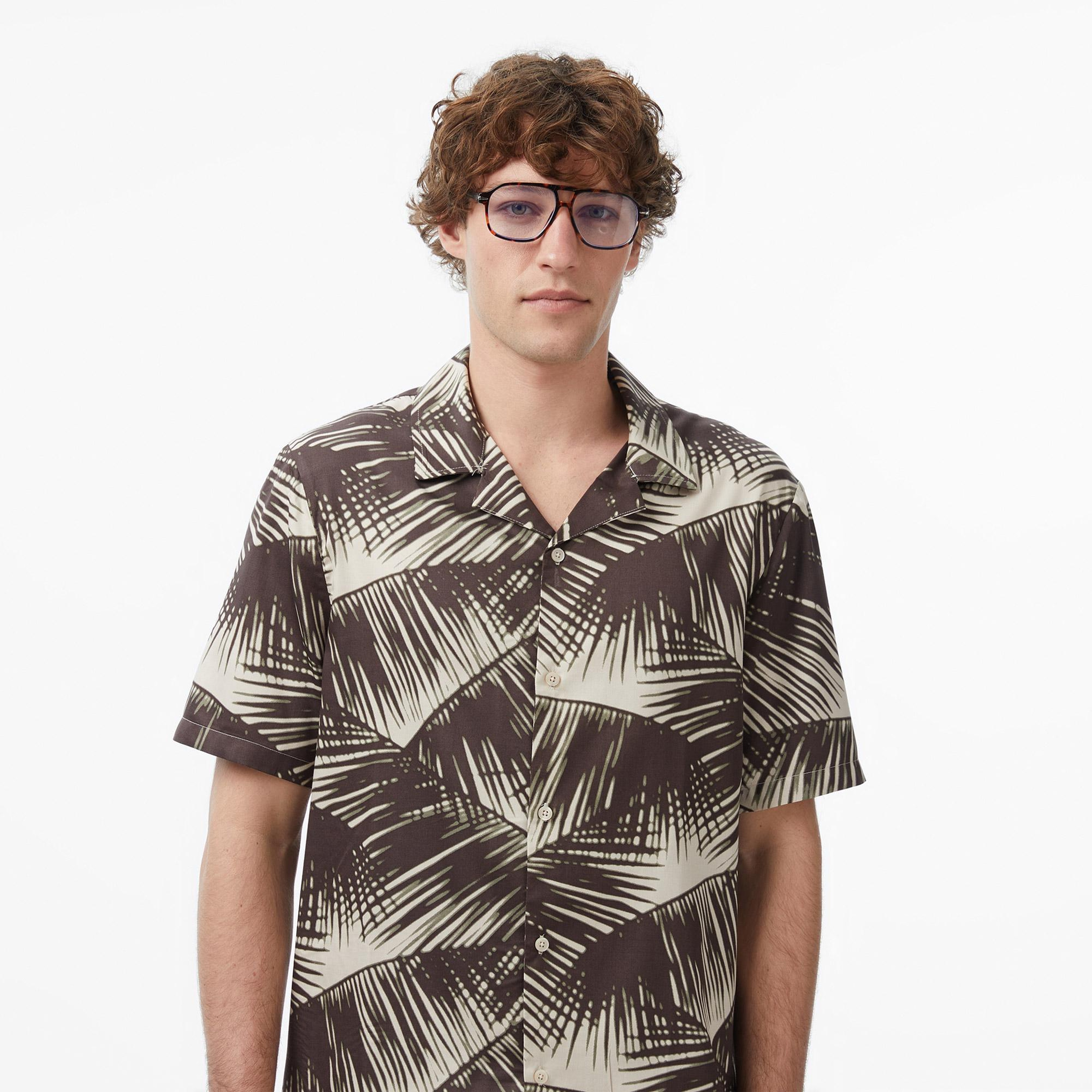 Calvin Klein Button Down Erkek Haki T-Shirt