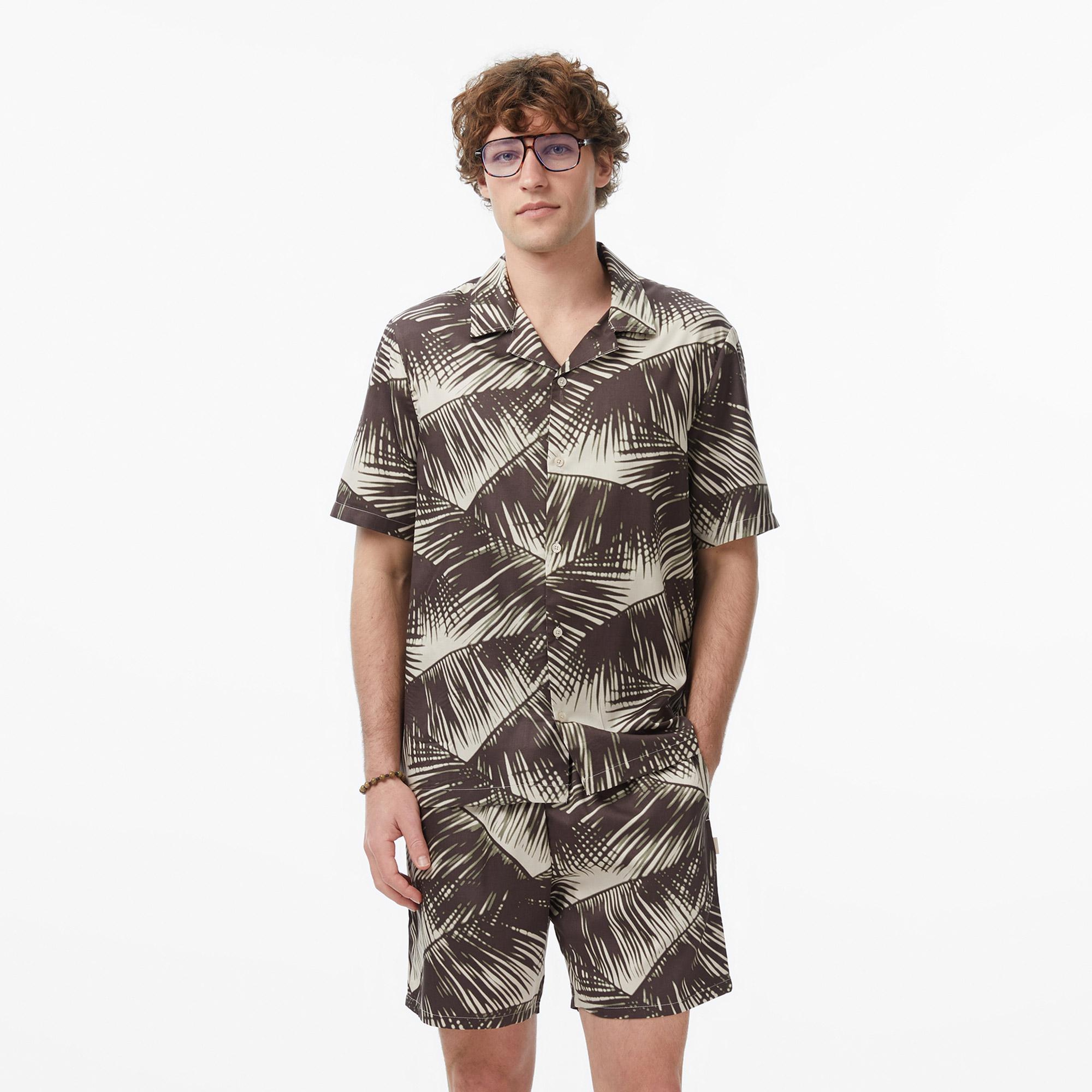 Calvin Klein Button Down Erkek Haki T-Shirt