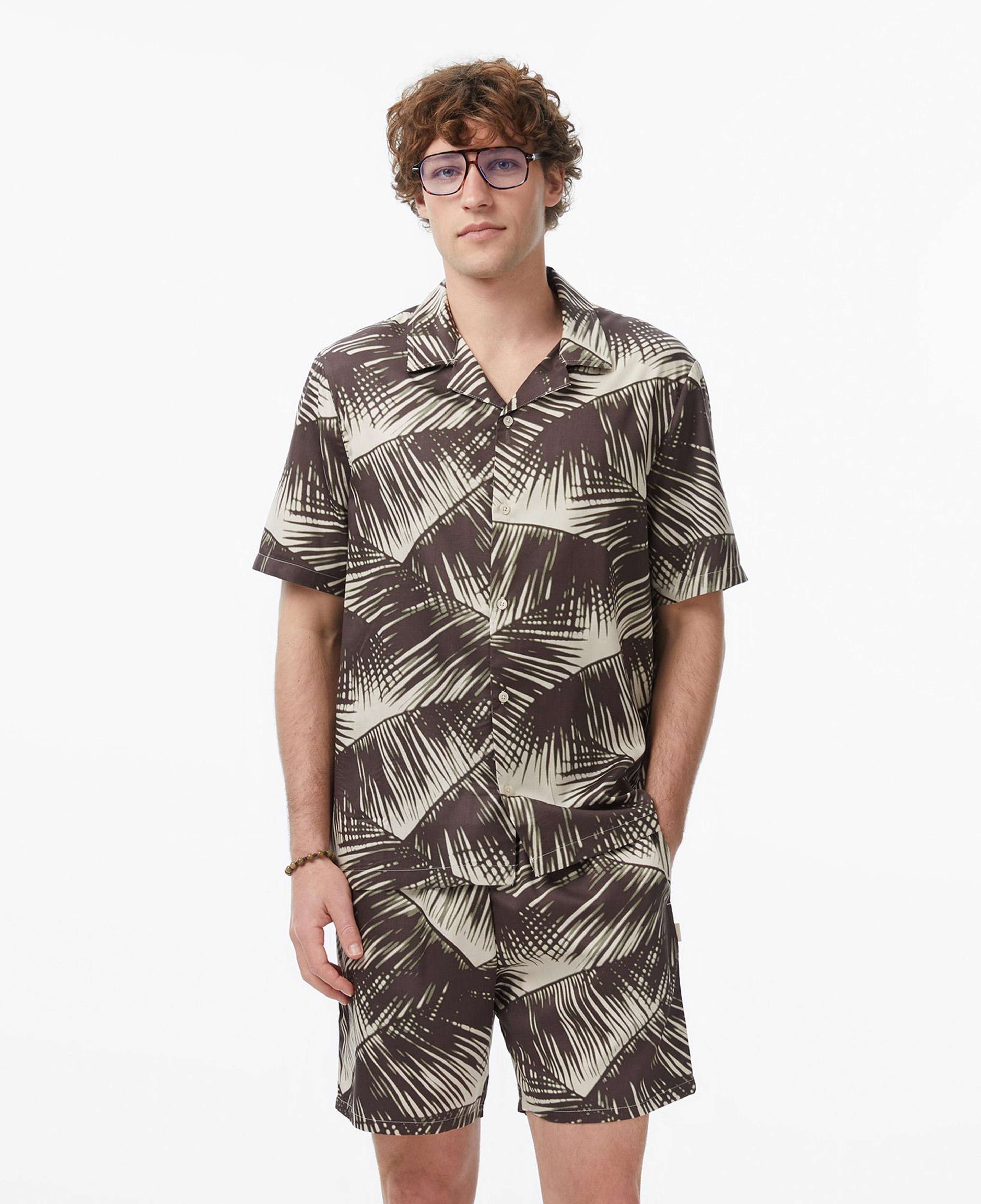 Calvin Klein Button Down Erkek Haki T-Shirt