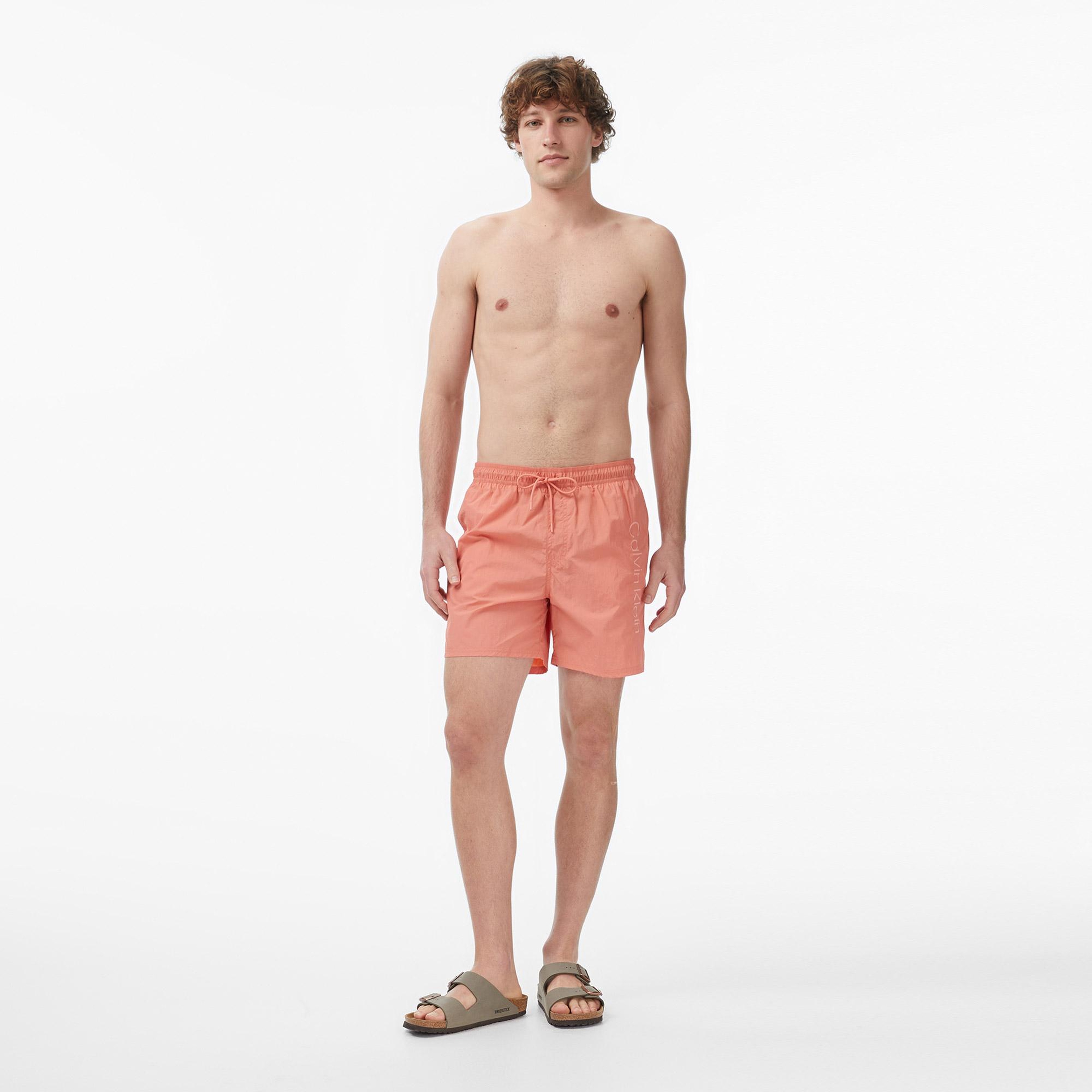 Calvin Klein Medium Drawstring Erkek Turuncu Deniz Şortu