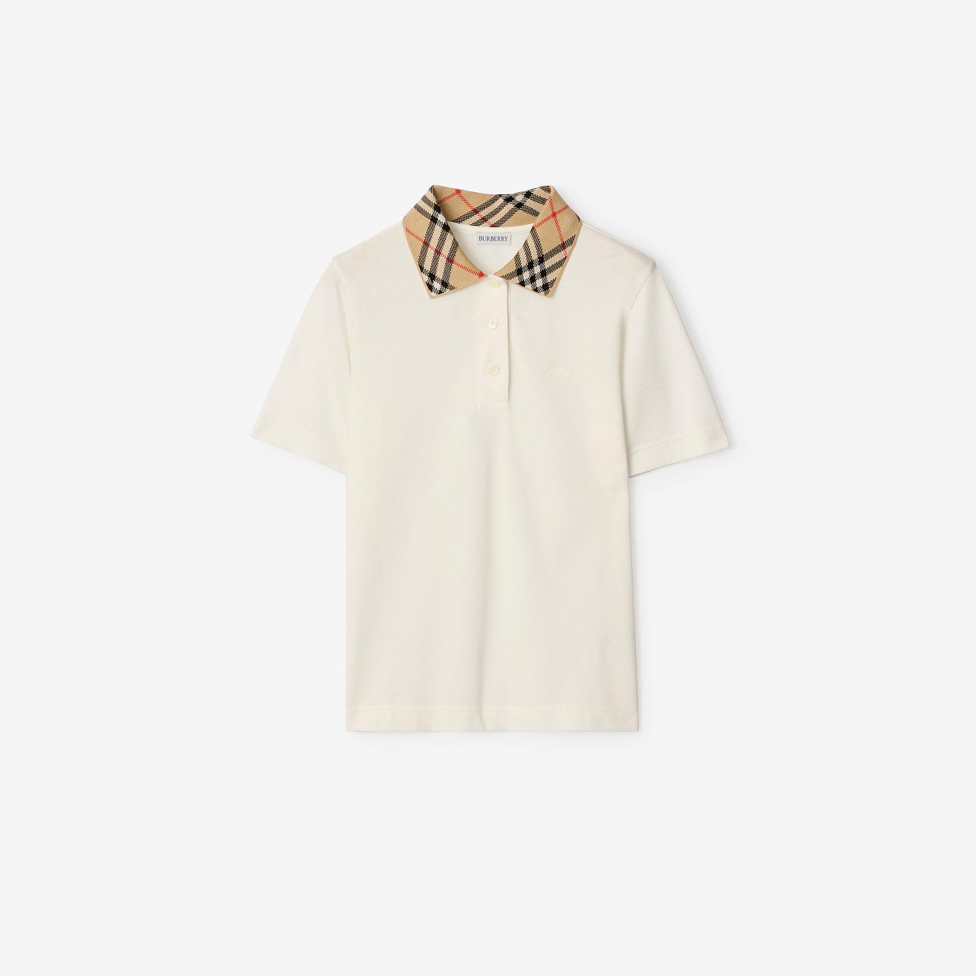 Burberry Imogen Check Kadın Beyaz Polo