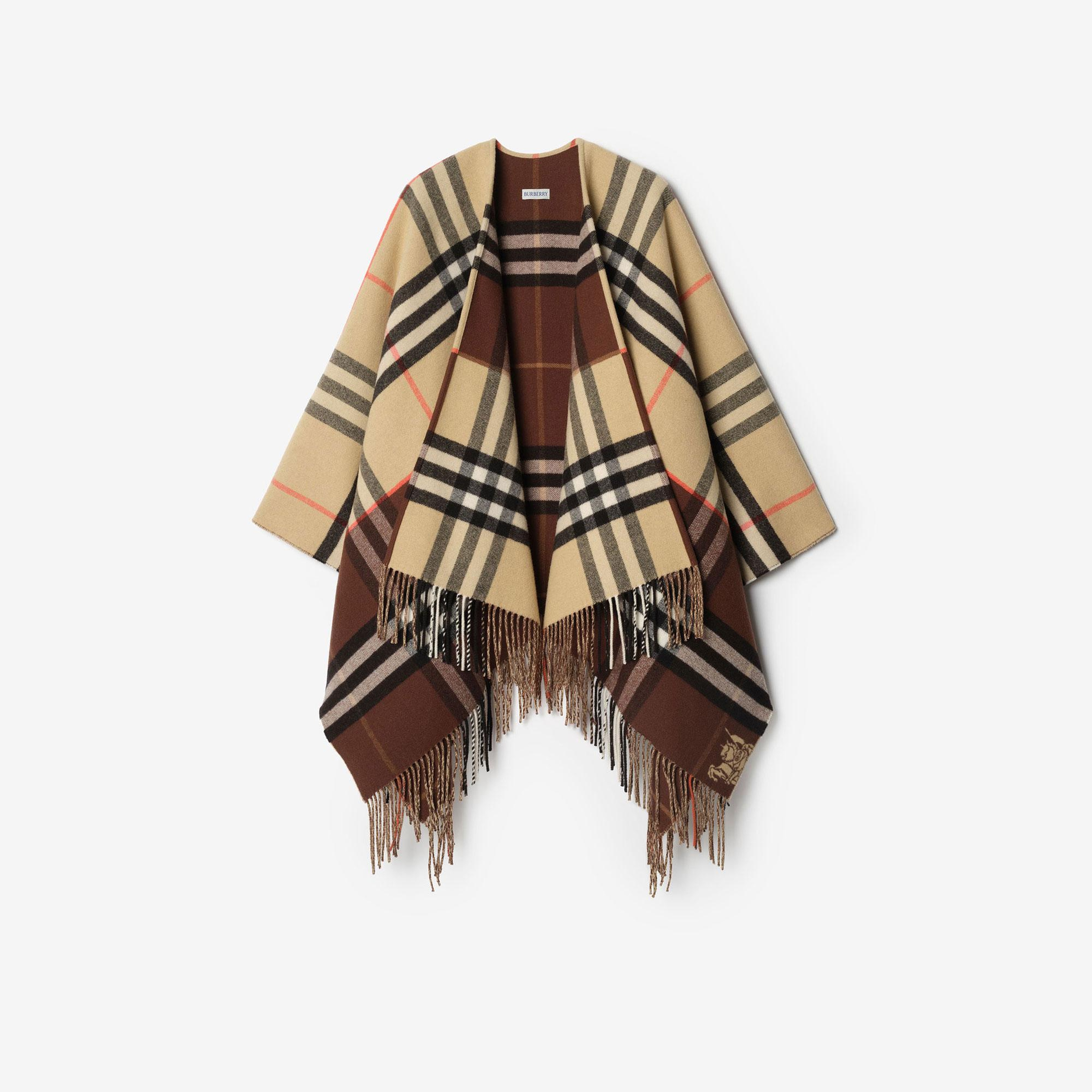 Burberry Double Check Kadın Bej Panço
