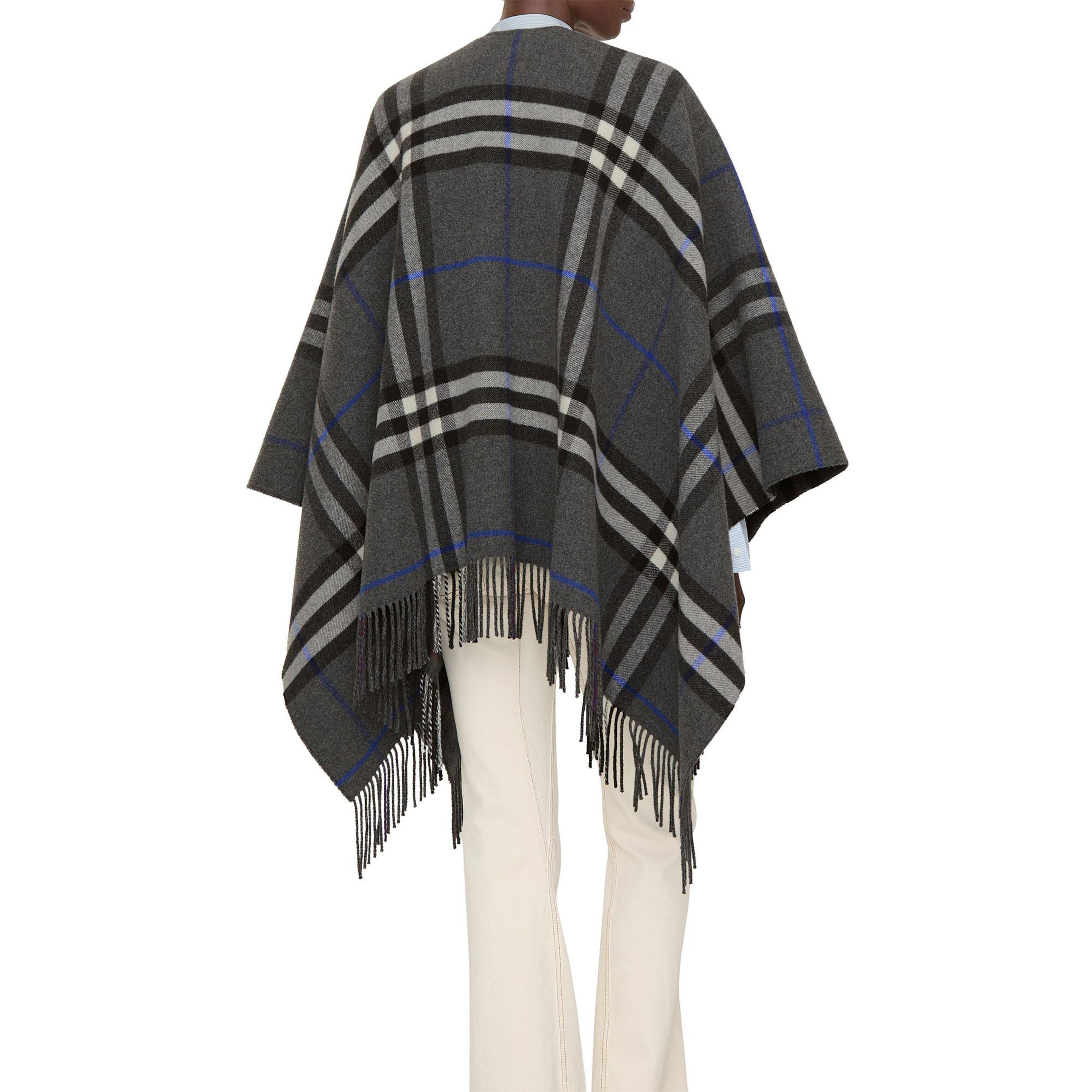 Burberry Double Check Kadın Gri Panço