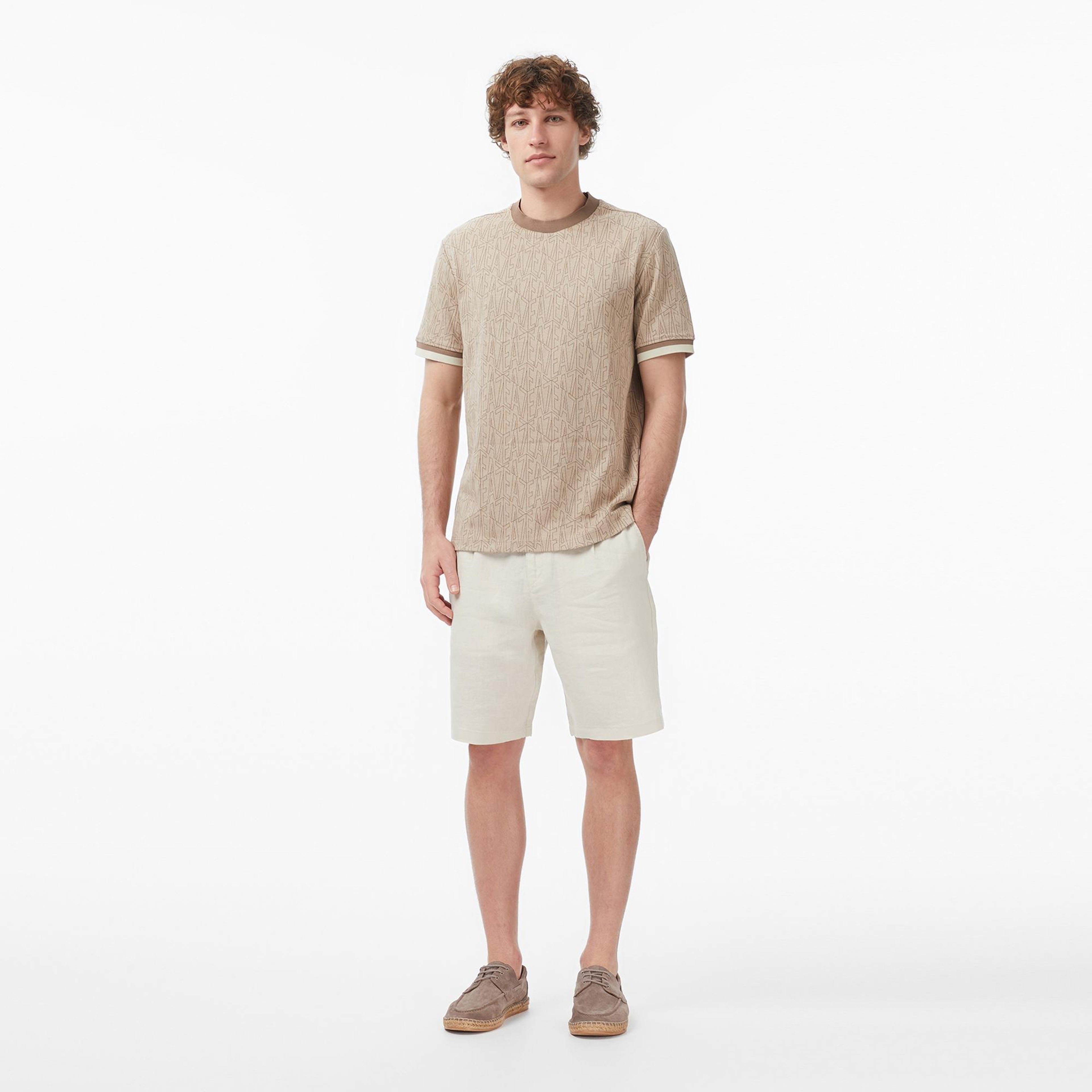 Ea7 Erkek Gri Bisiklet Yaka T-Shirt