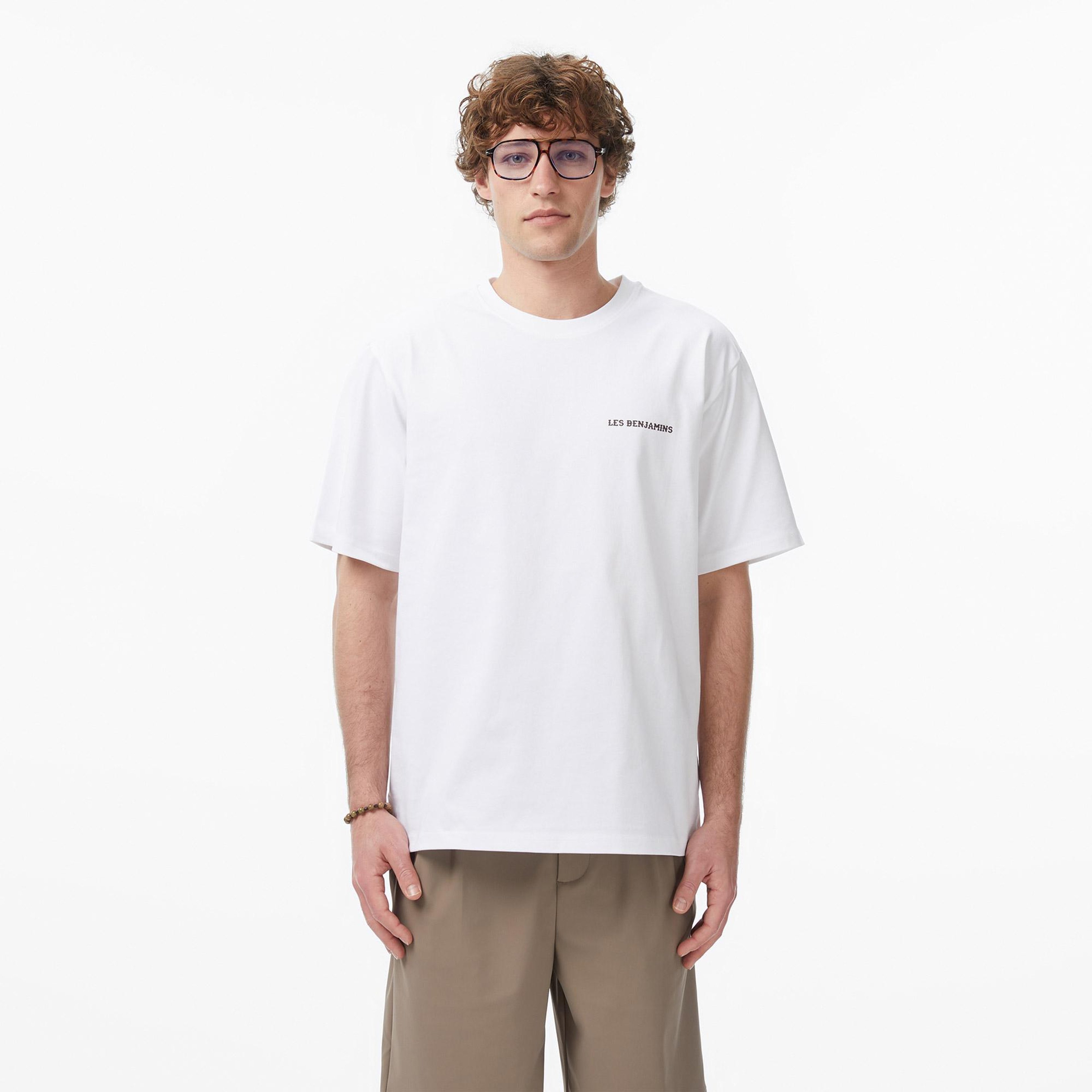 Les Benjamins 029 Erkek Beyaz T-Shirt