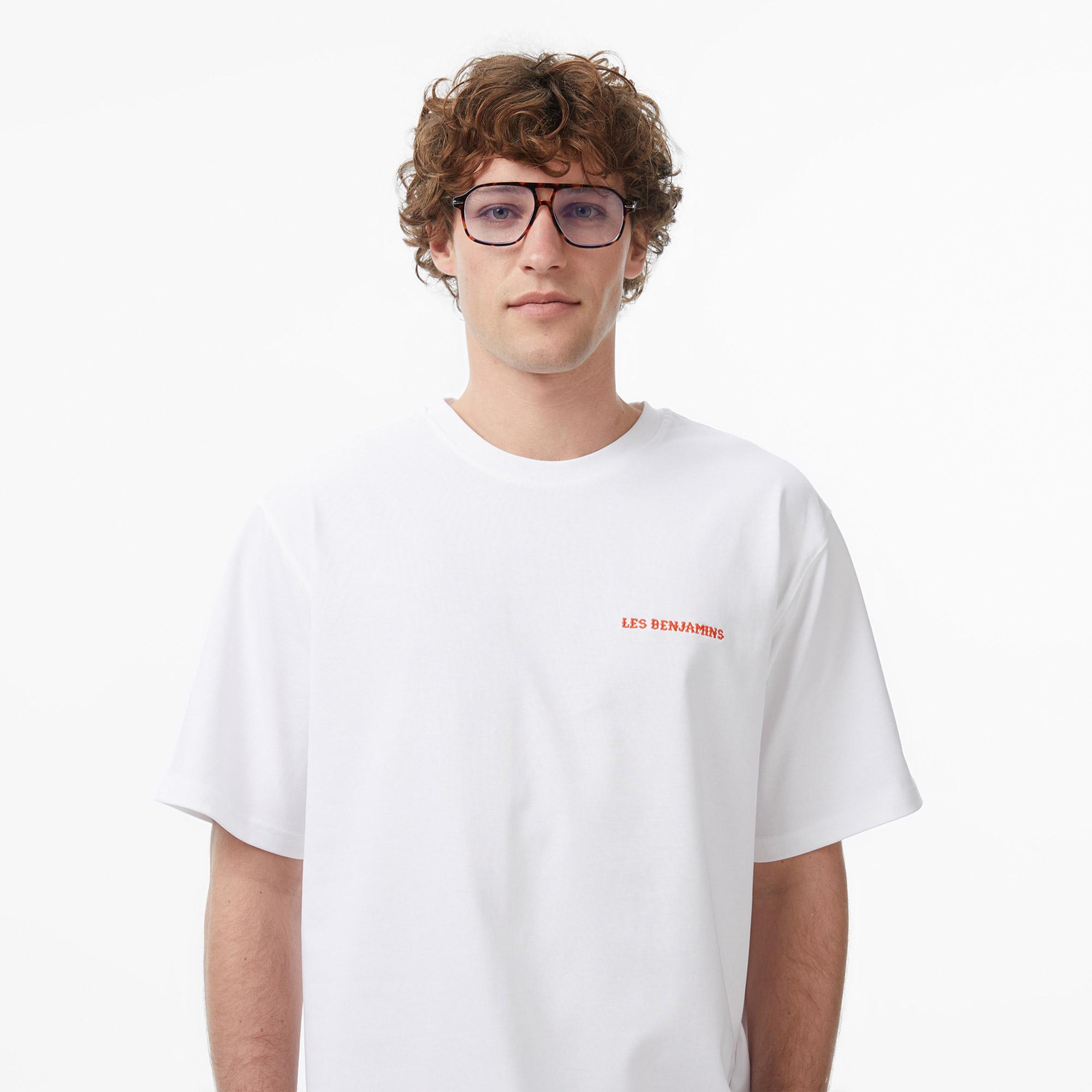 Les Benjamins 017 Erkek Beyaz T-Shirt