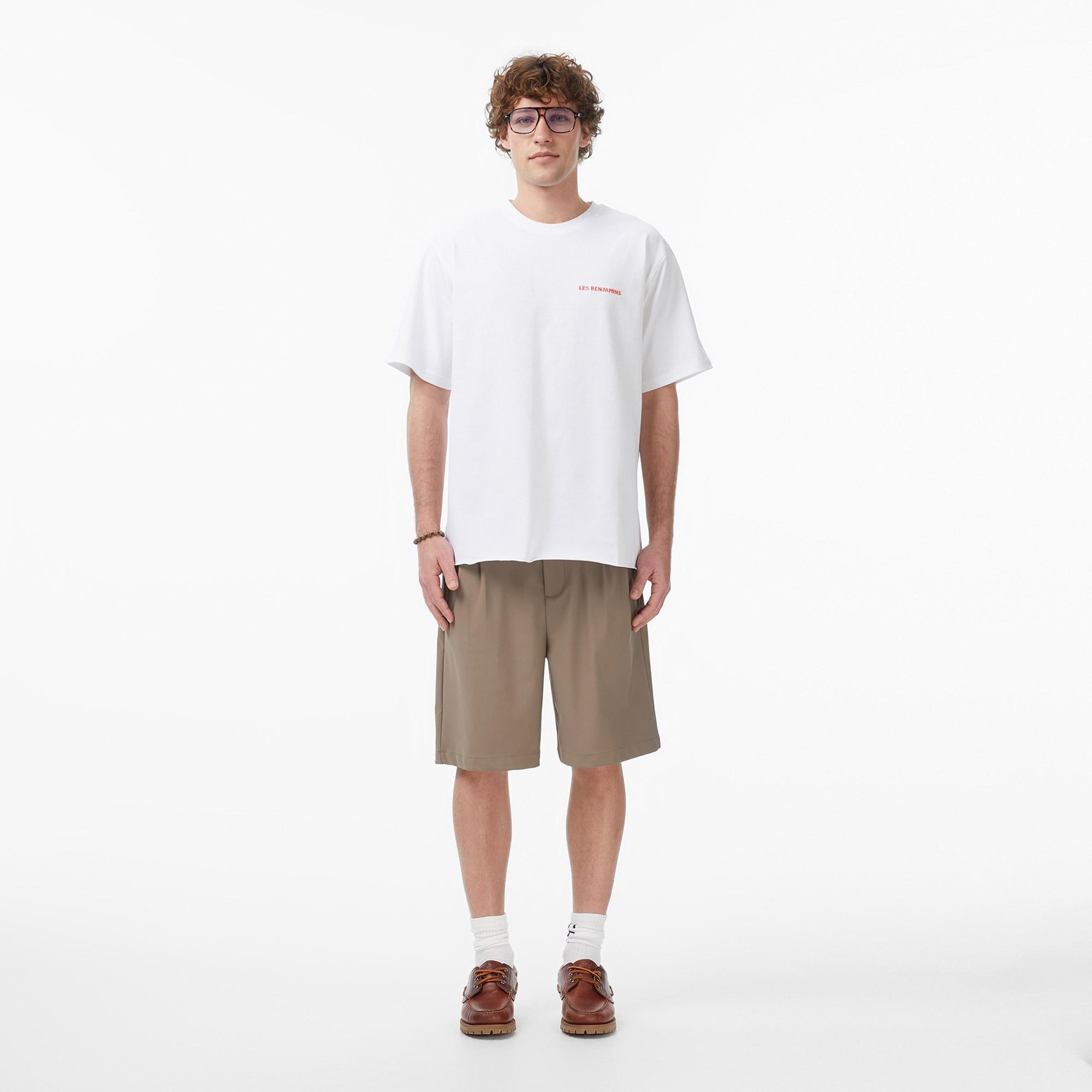 Les Benjamins 017 Erkek Beyaz T-Shirt