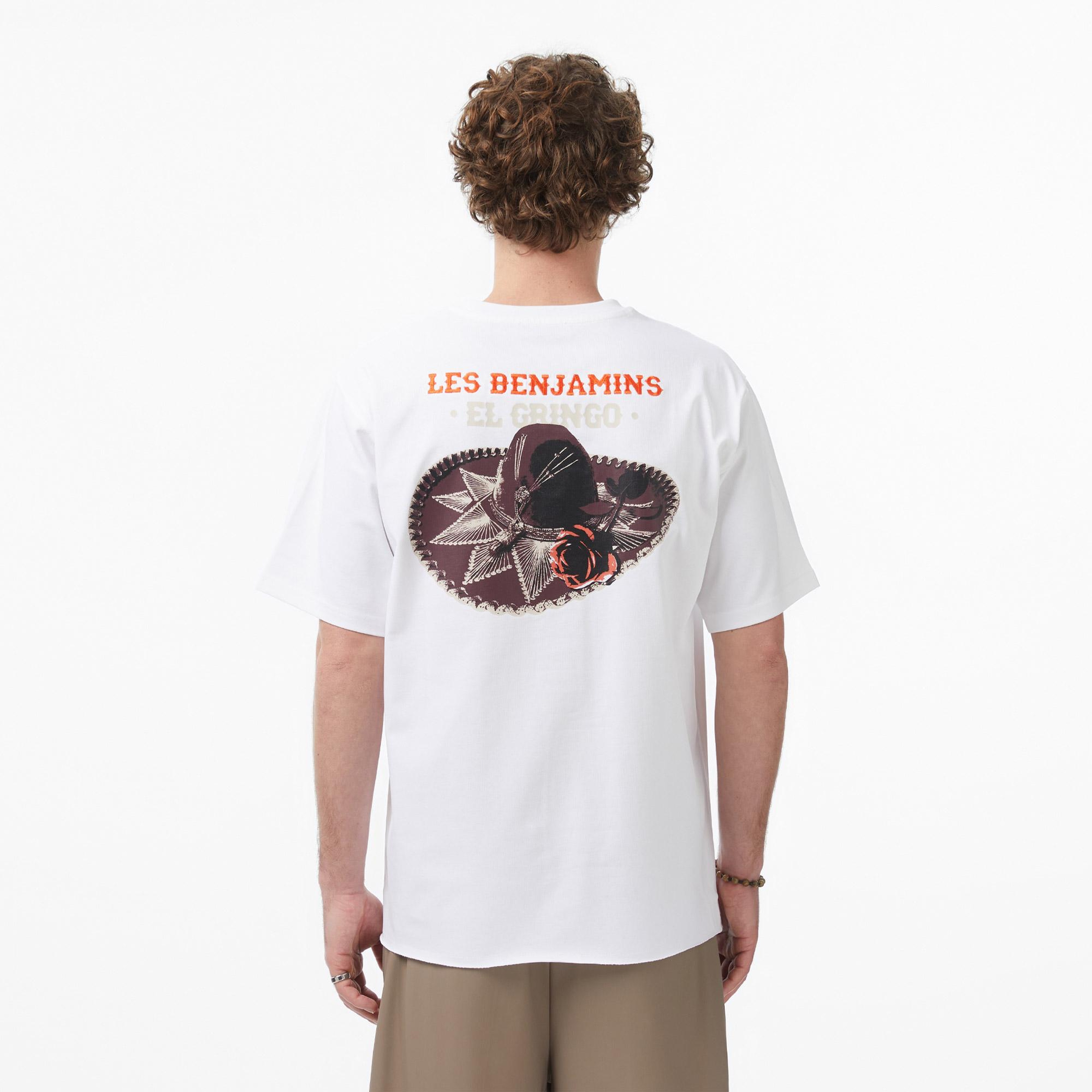 Les Benjamins 017 Erkek Beyaz T-Shirt