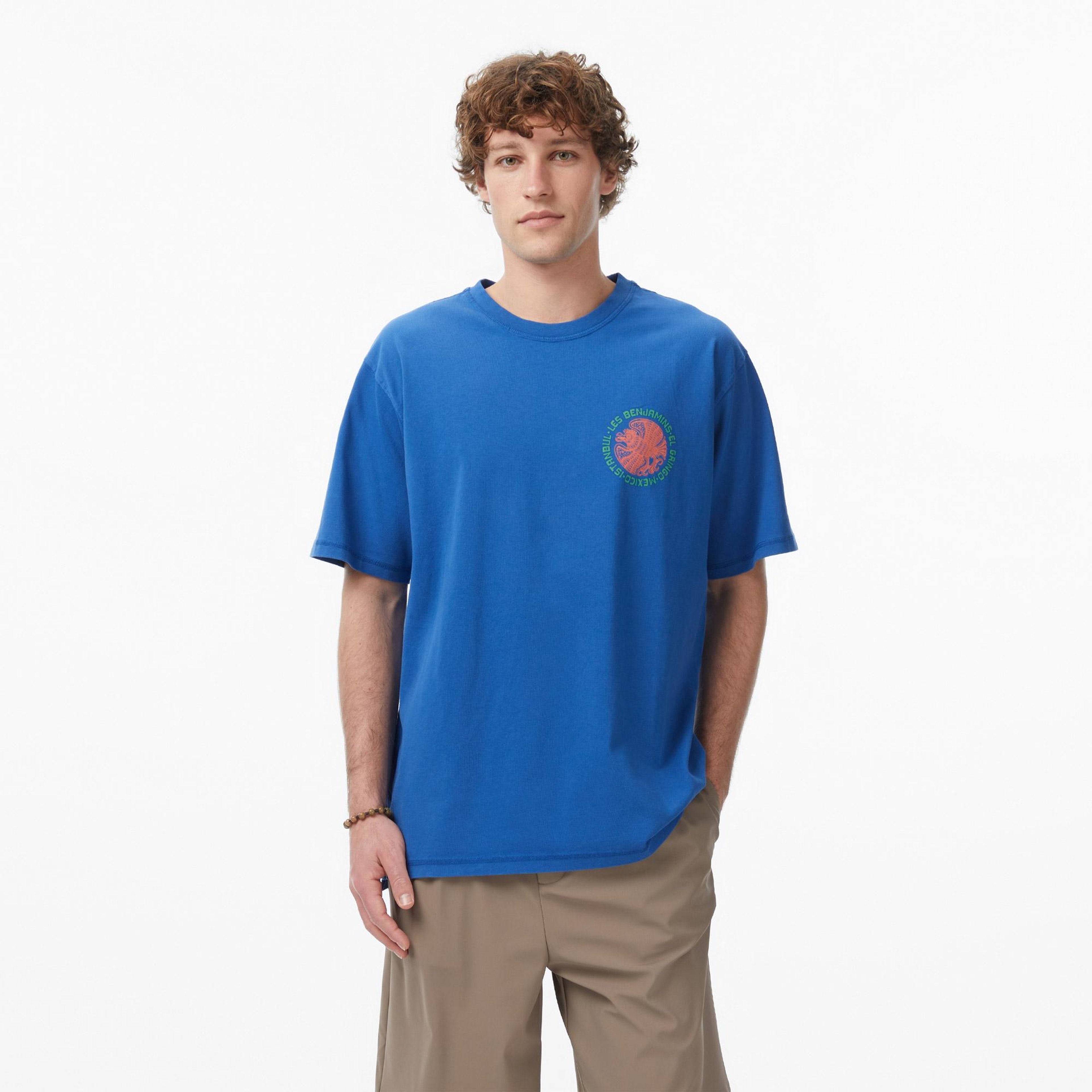 Les Benjamins 013 Erkek Mavi T-Shirt