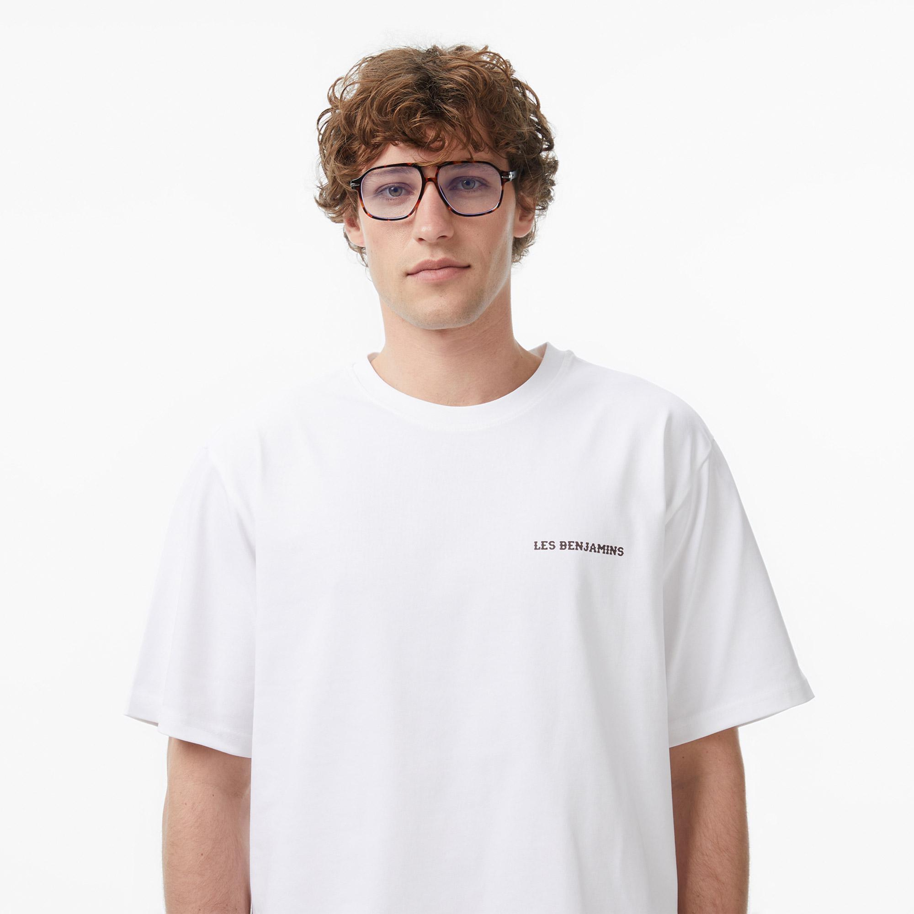 Les Benjamins 029 Erkek Beyaz T-Shirt