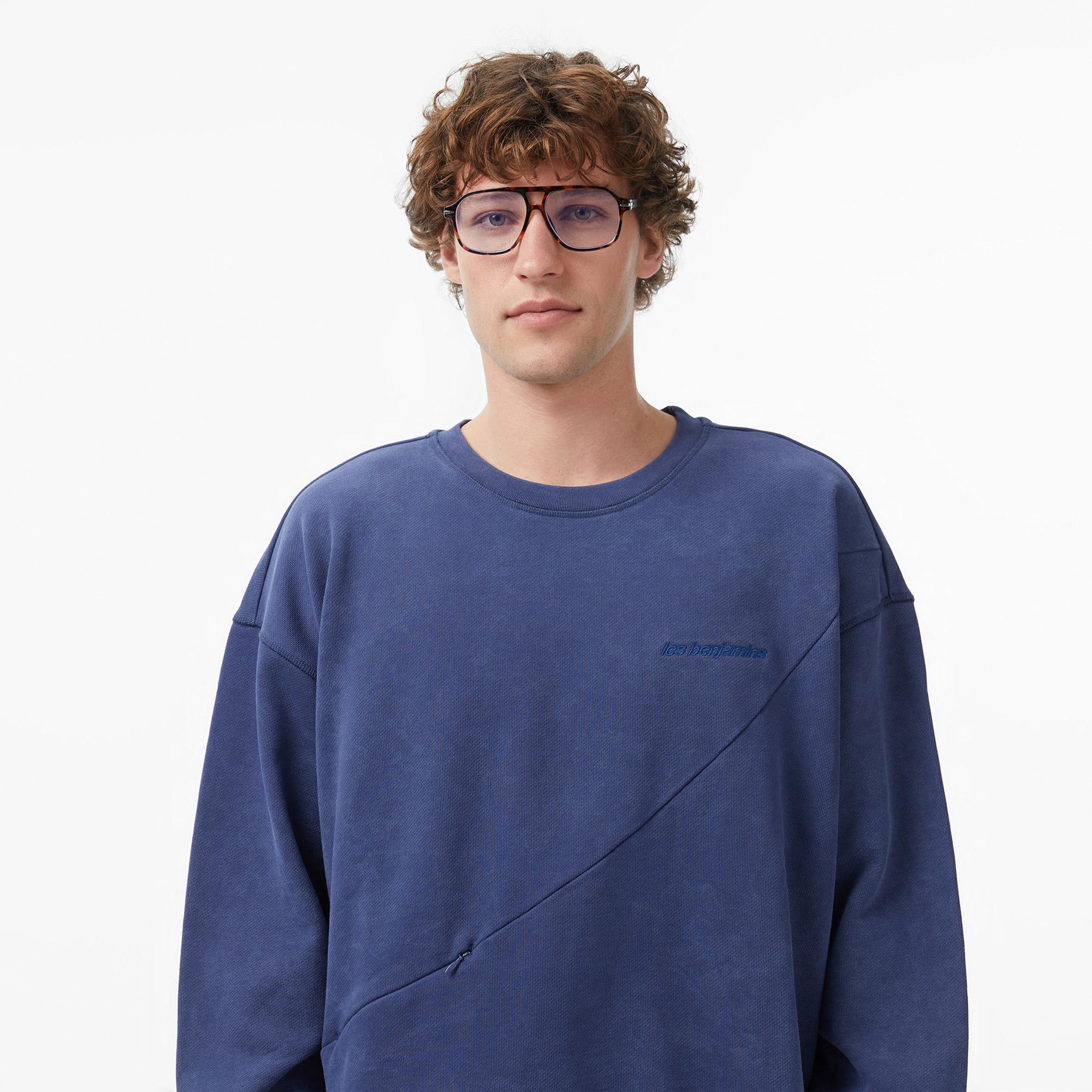Les Benjamins 303 Erkek Mavi Sweatshirt
