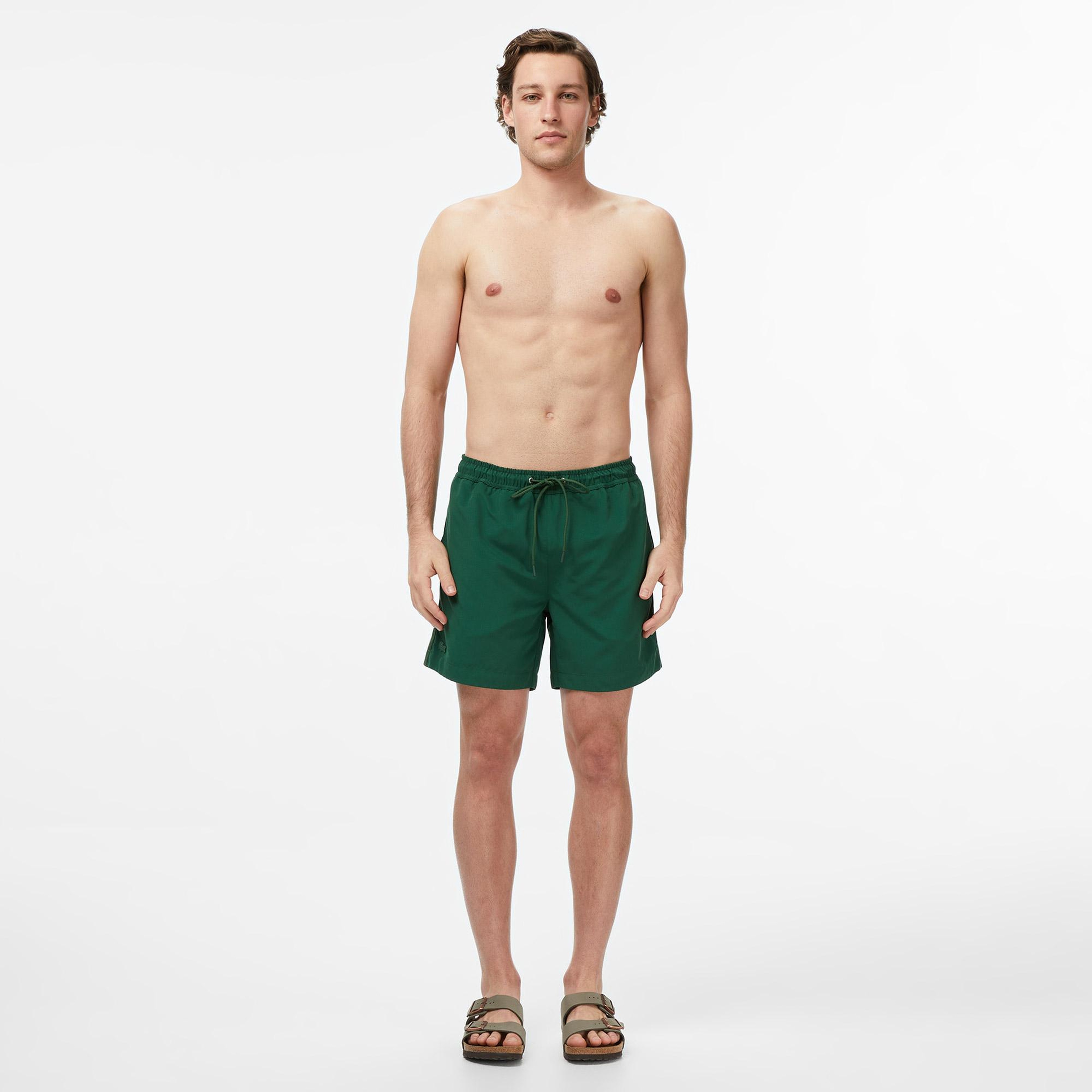 Lacoste Erkek Regular Fit Koyu Yeşil Deniz Şortu