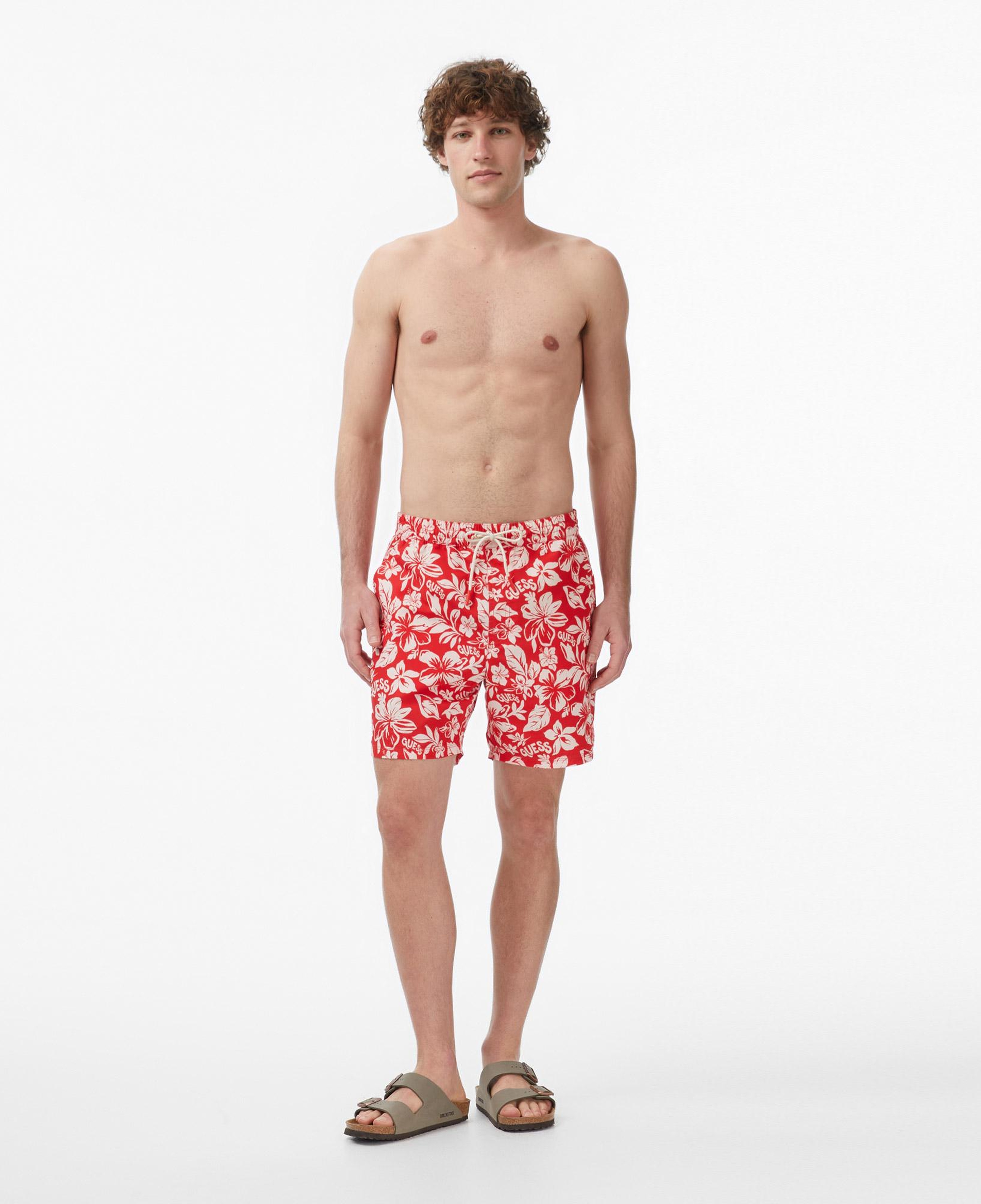 Guess Poly Erkek Kırmızı Deniz Şortu