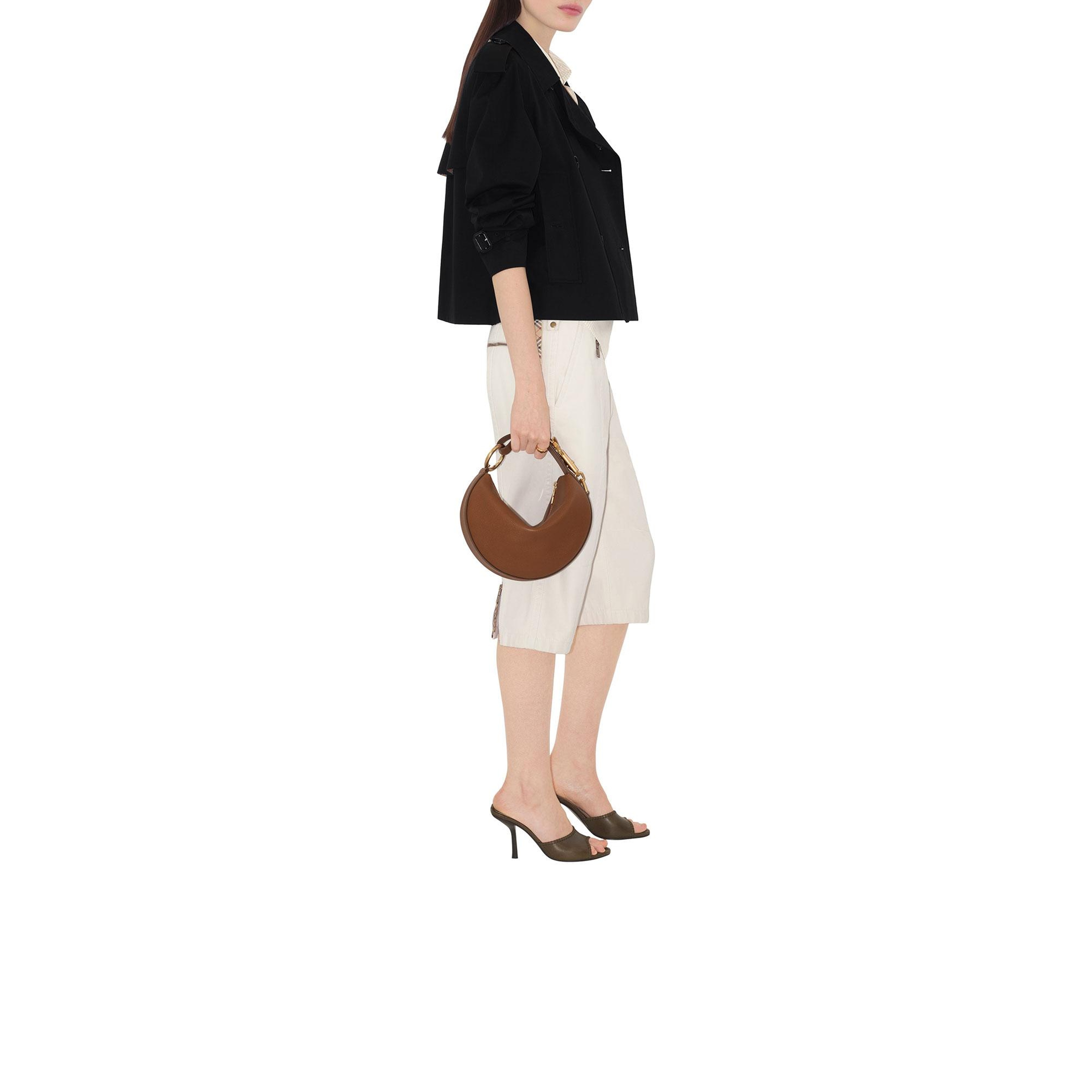 Burberry Cropped Gabardine Trench Kadın Siyah Ceket