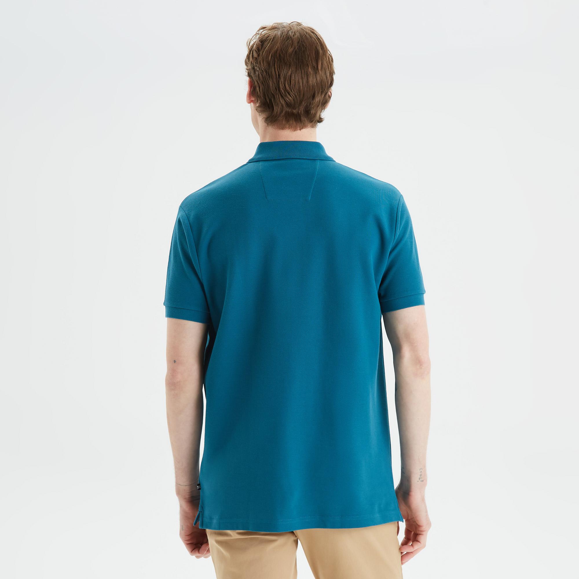 Nautica Erkek Mavi Classic Fit Kısa Kollu Polo Yaka T-Shirt