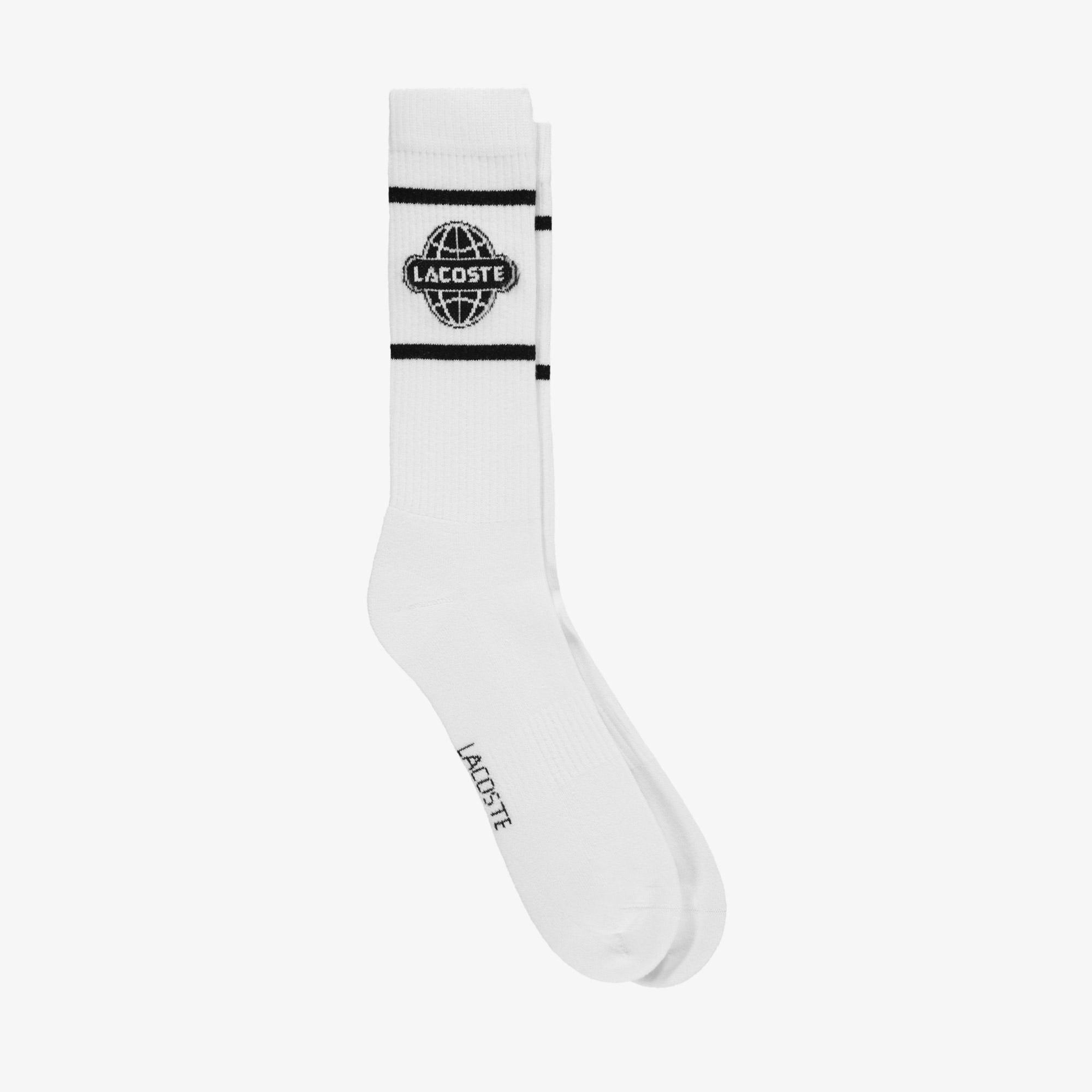 Lacoste Unisex Baskılı Beyaz Çorap