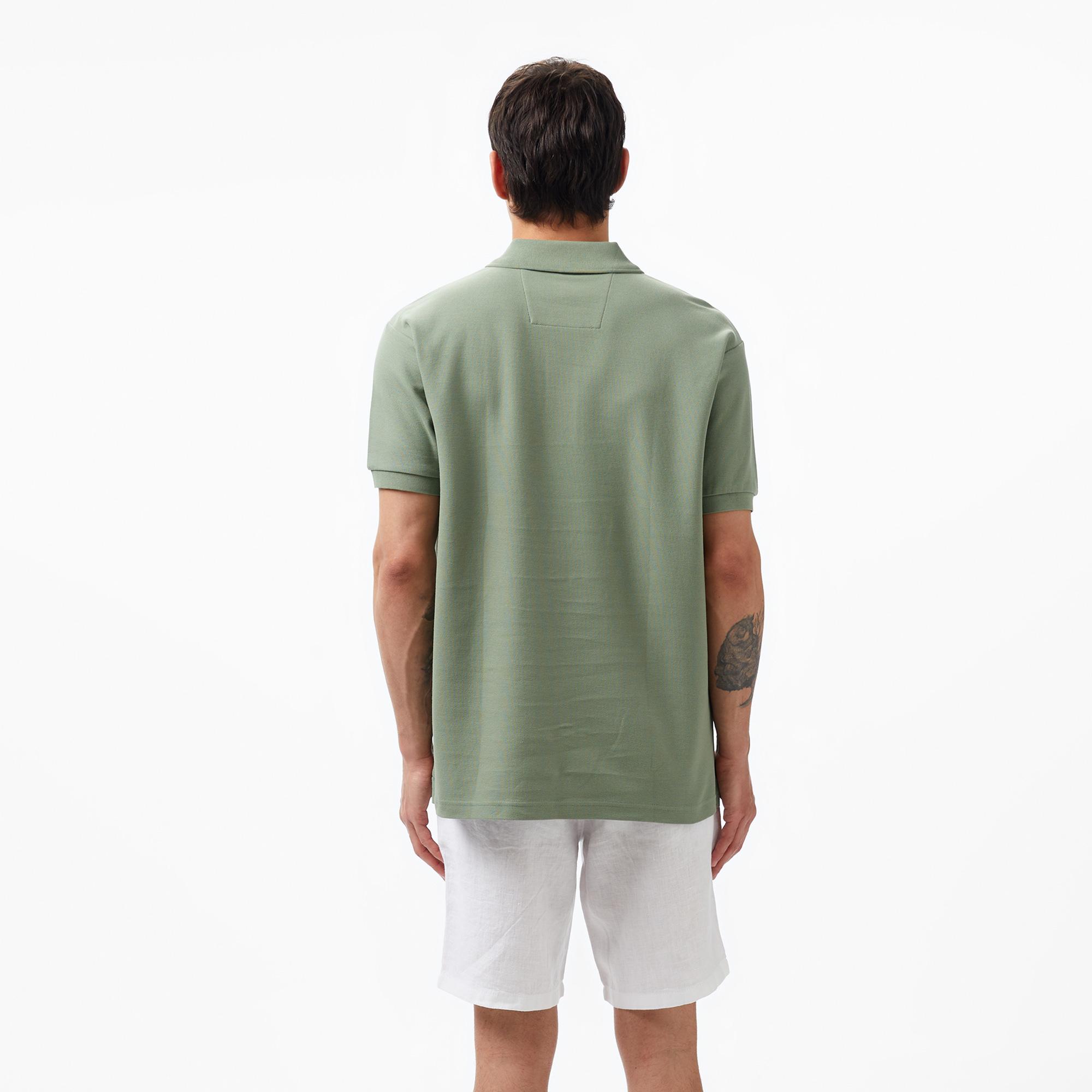 Nautica Erkek Yeşil Classic Fit Kısa Kollu Polo Yaka T-Shirt