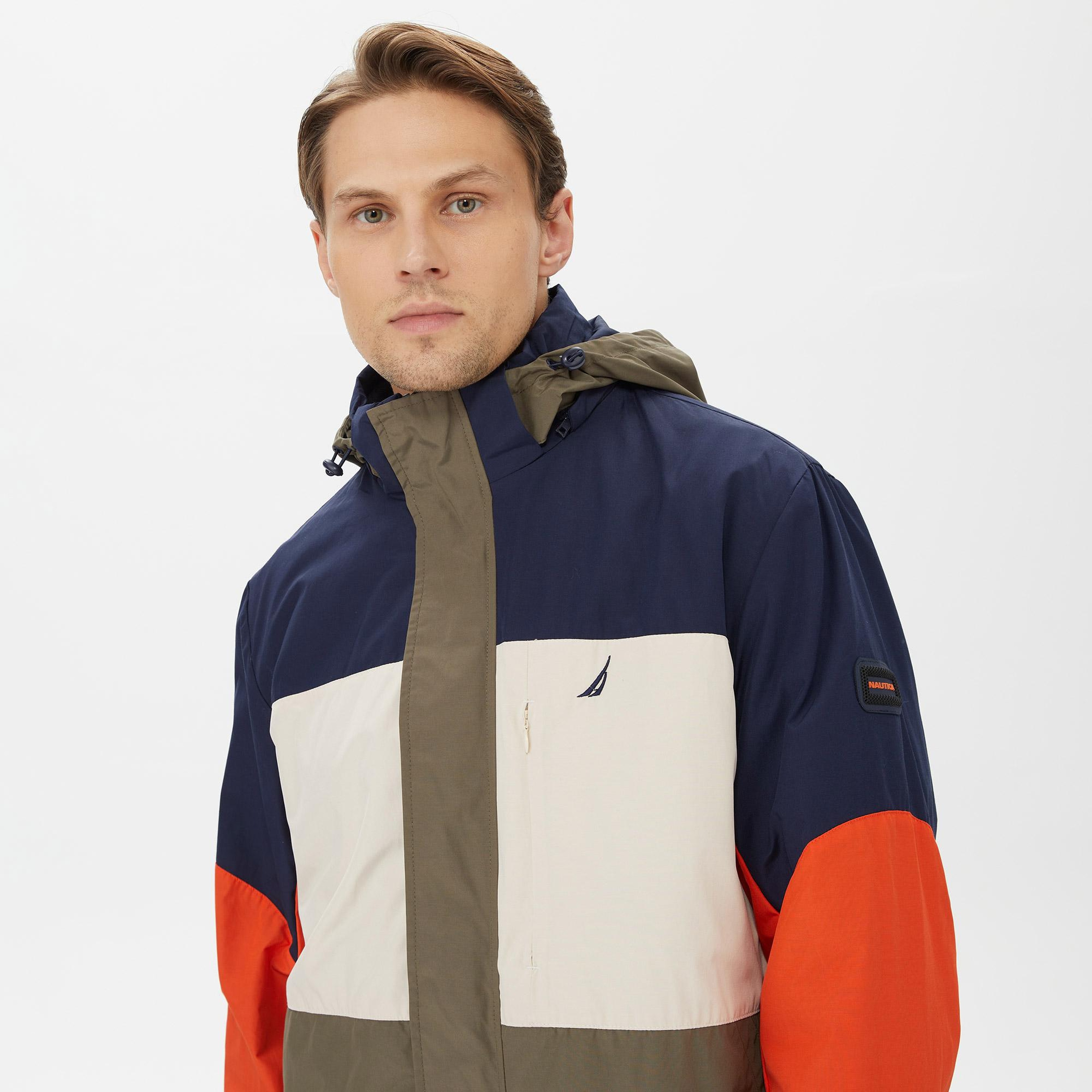 Nautica Erkek Lacivert Renk Bloklu Standart Fit Desenli Mont