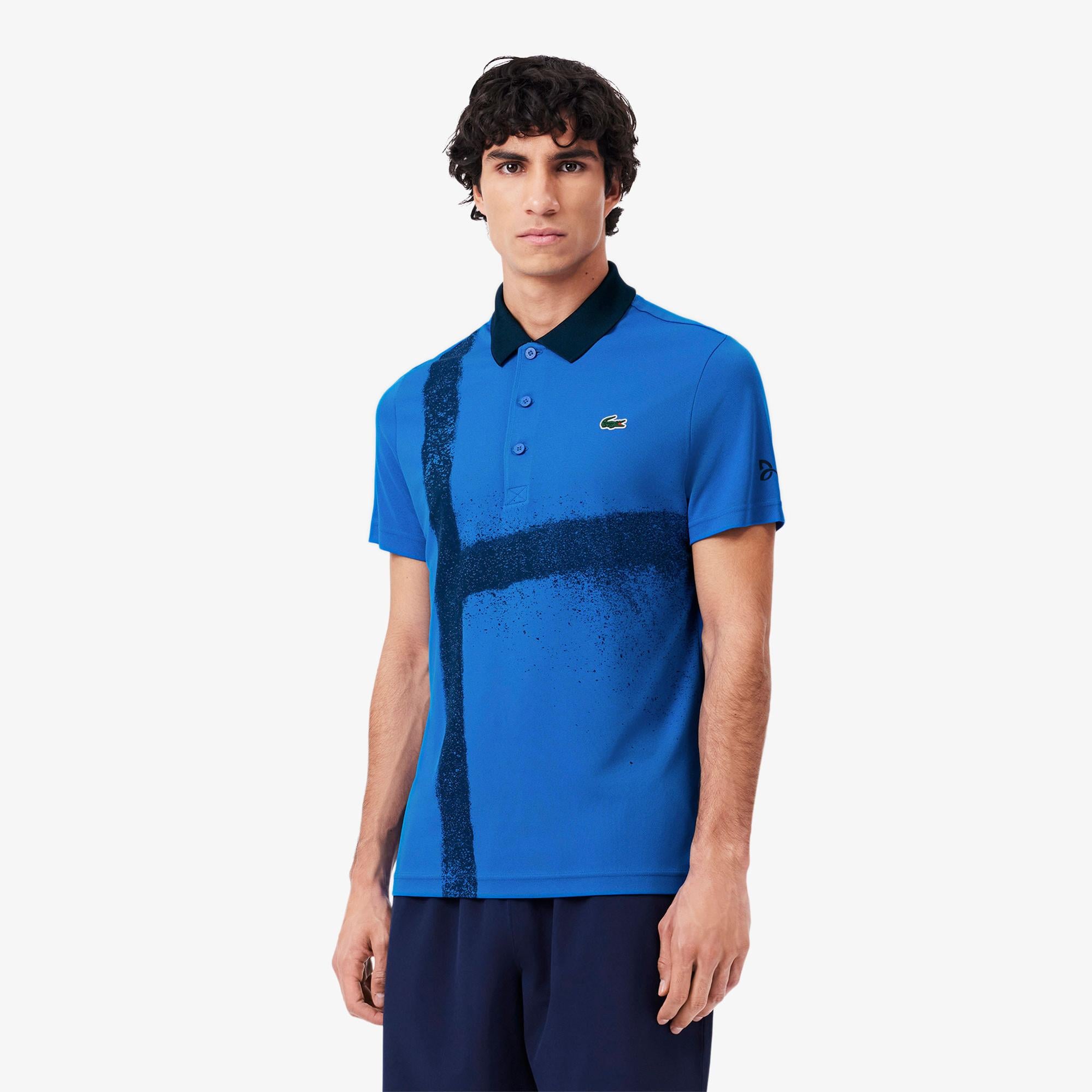 Lacoste Sport X Novak Djokovic Erkek Regular Fit Baskılı Lacivert Polo