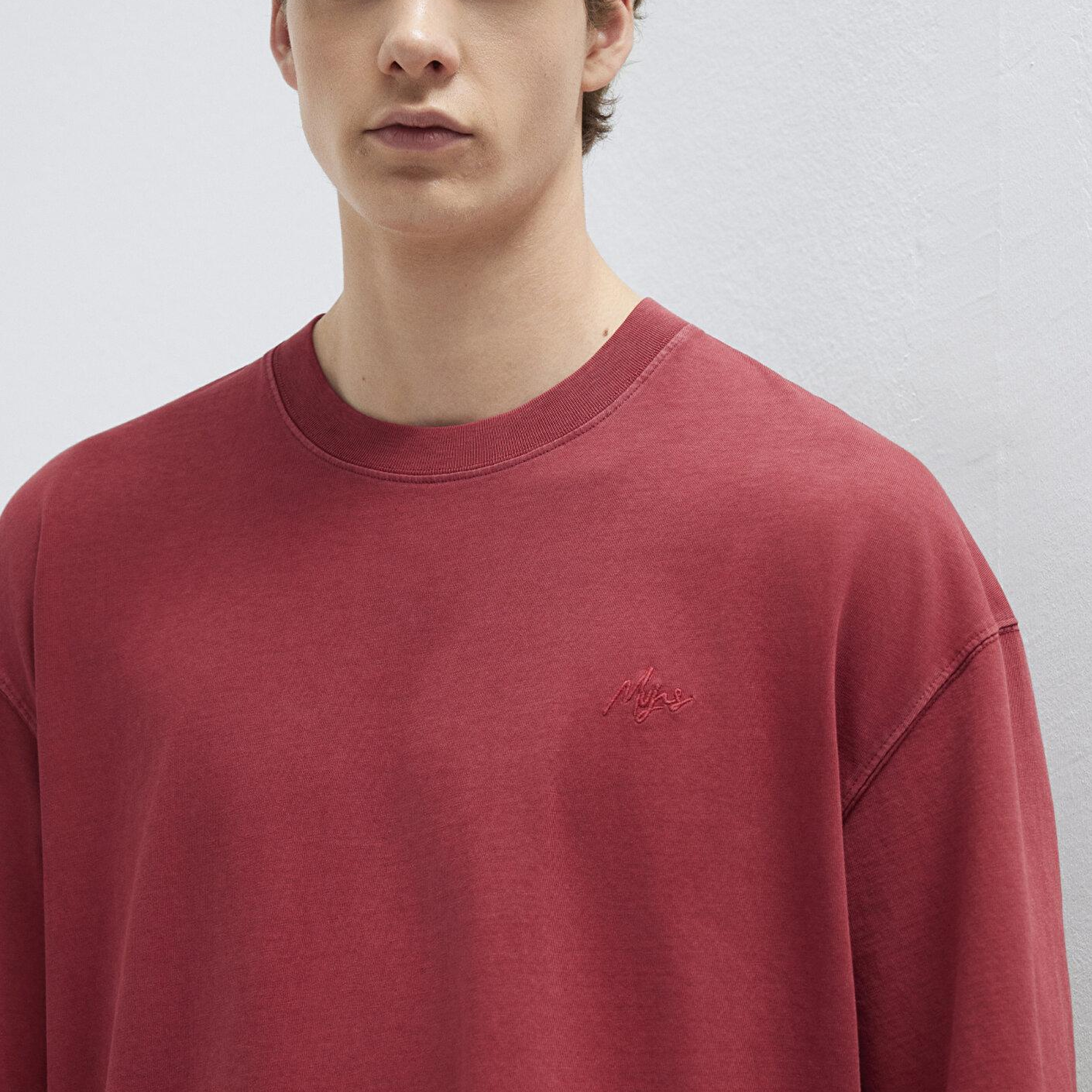 Mavi Kırmızı Tişört Oversize / Geniş Kesim 0613617-70424